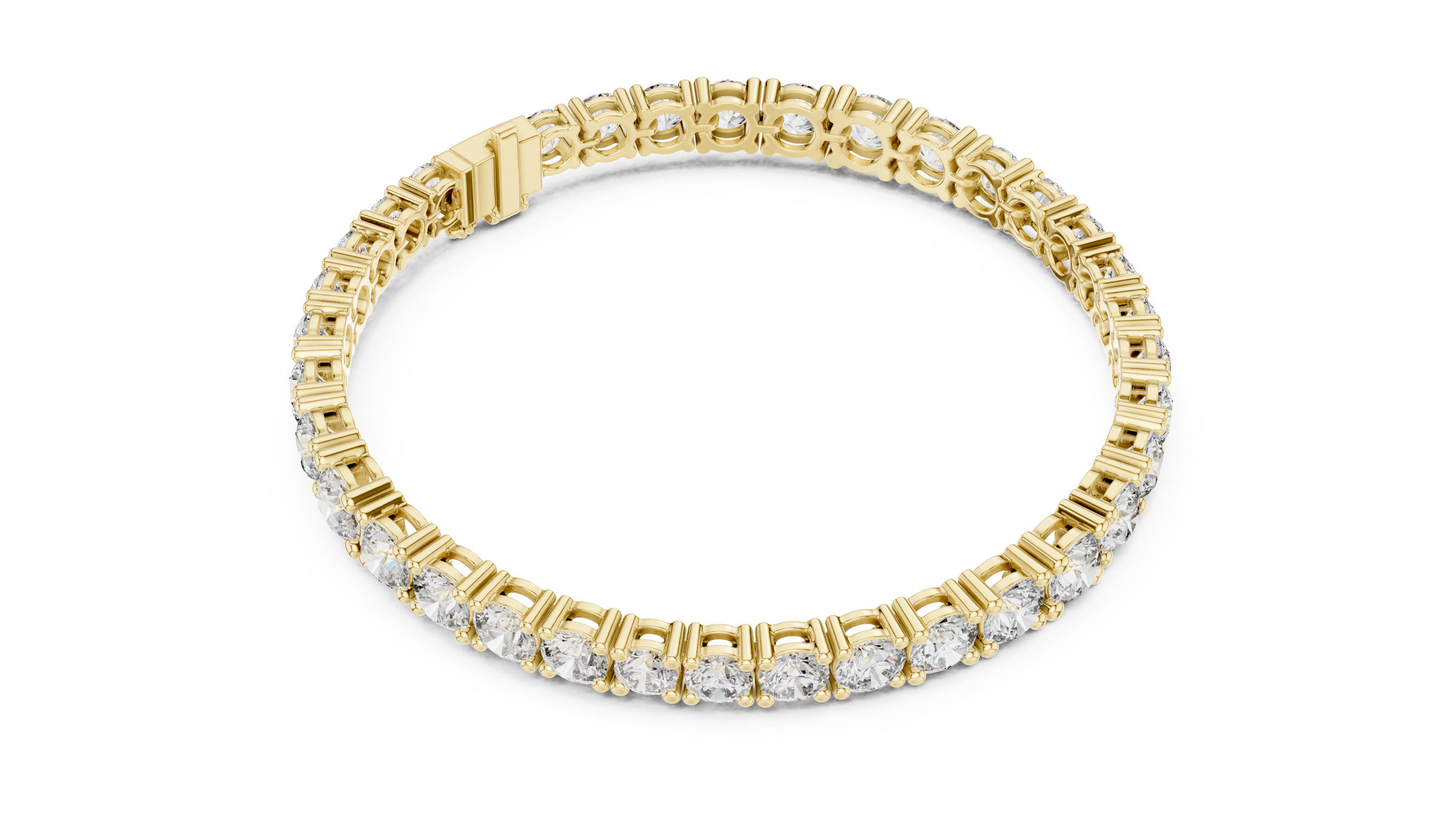 Symmetrical Graduated Round Lab-Grown Diamond Tennis Bracelet in 18K Gold | 13 Carat