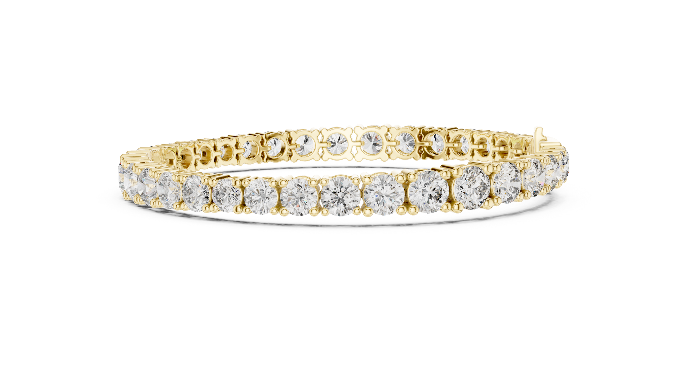 Symmetrical Graduated Round Lab-Grown Diamond Tennis Bracelet in 18K Gold | 13 Carat