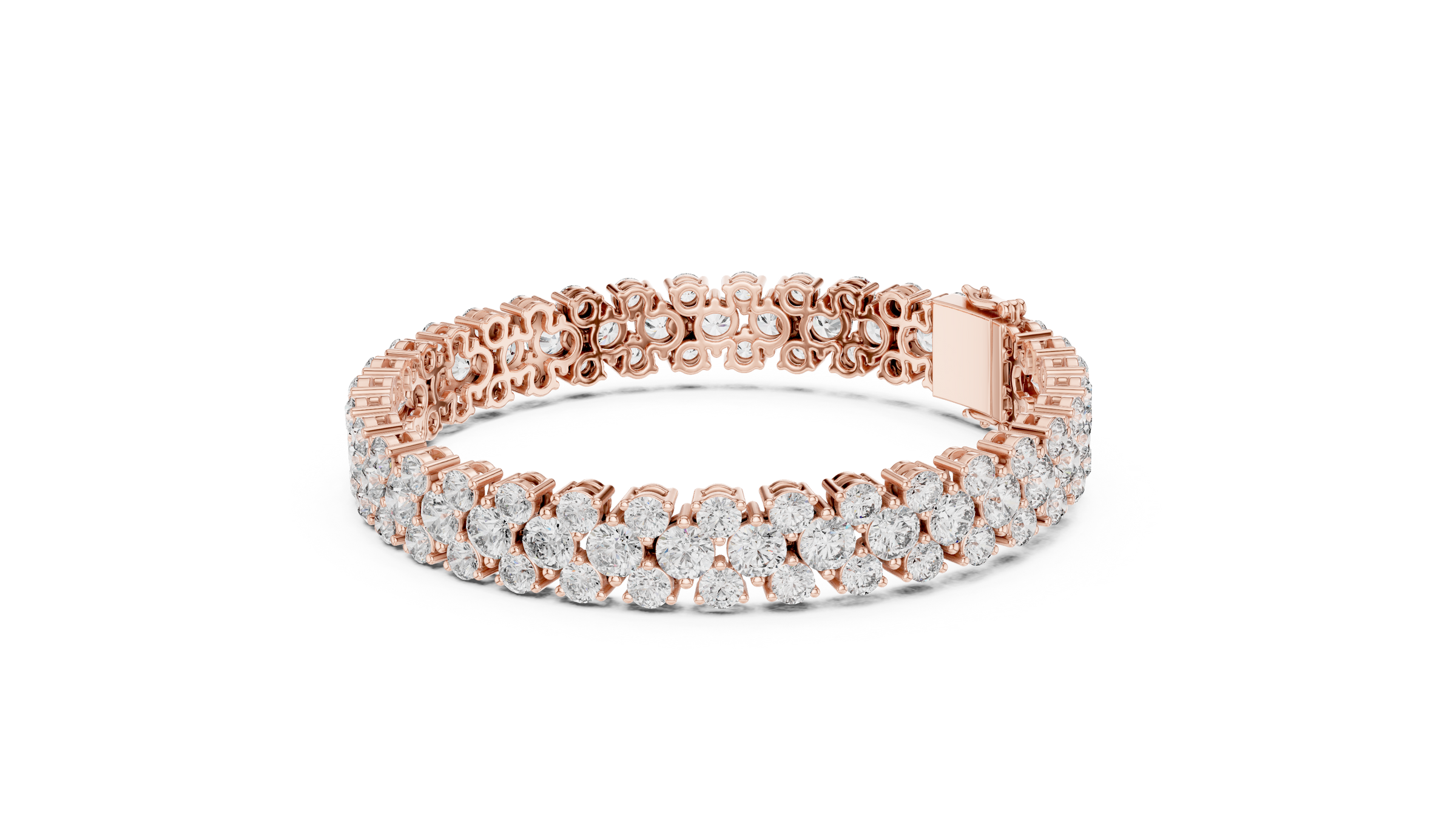 Triple Row Lab-Grown Diamond Tennis Bracelet in 18K Gold | 15 Carat