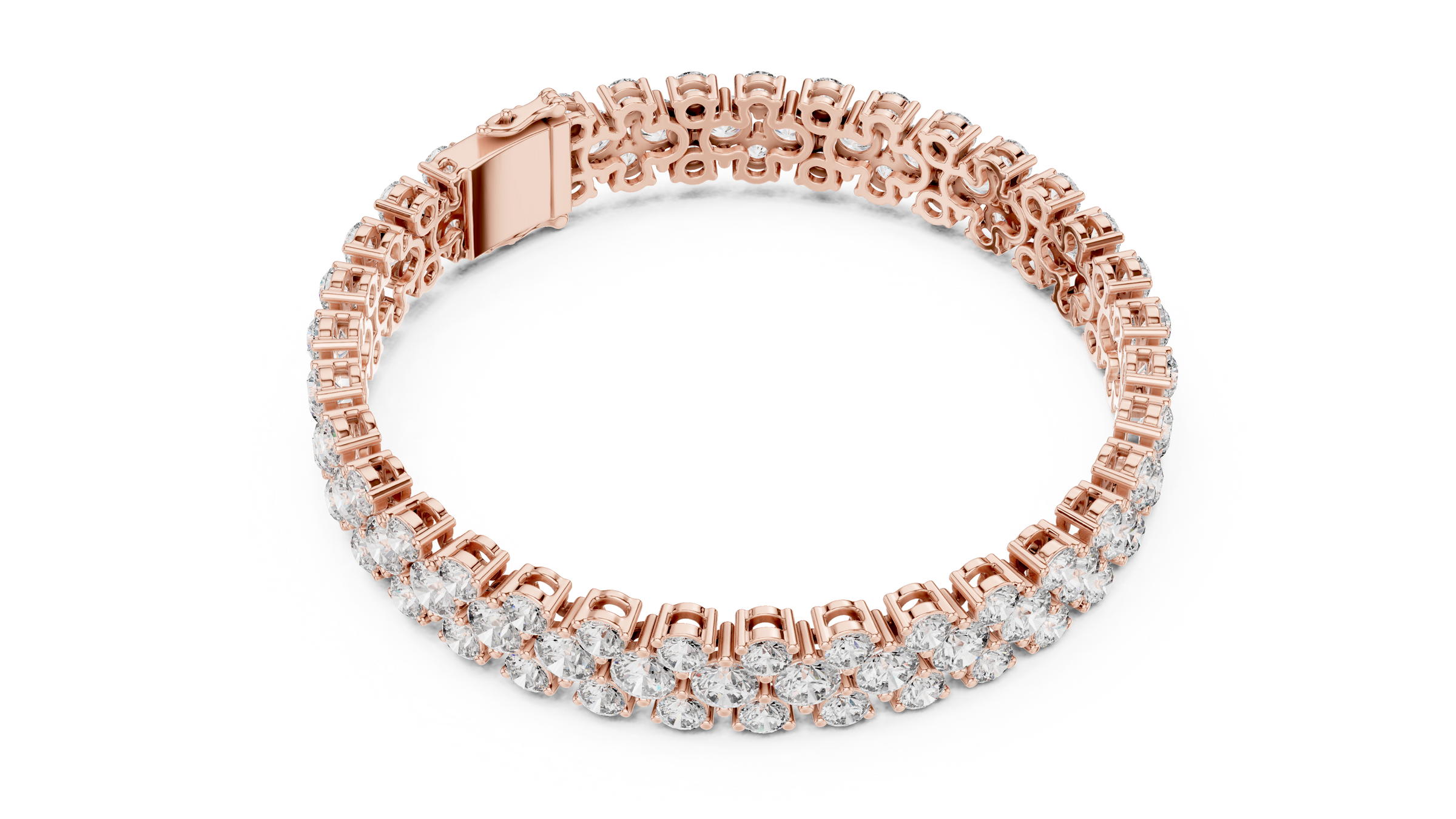 Triple Row Lab-Grown Diamond Tennis Bracelet in 18K Gold | 15 Carat