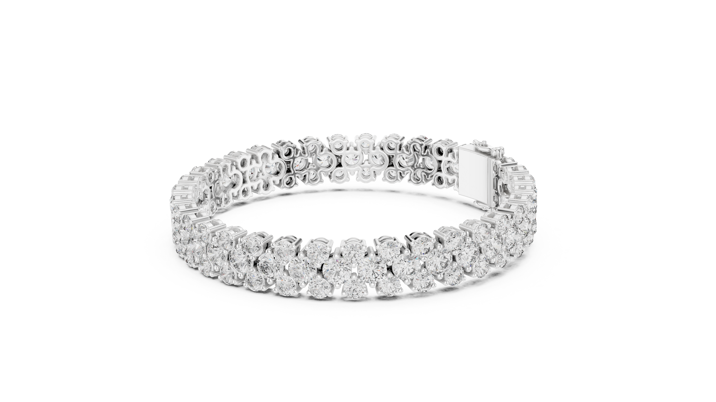 Triple Row Lab-Grown Diamond Tennis Bracelet in 18K Gold | 15 Carat