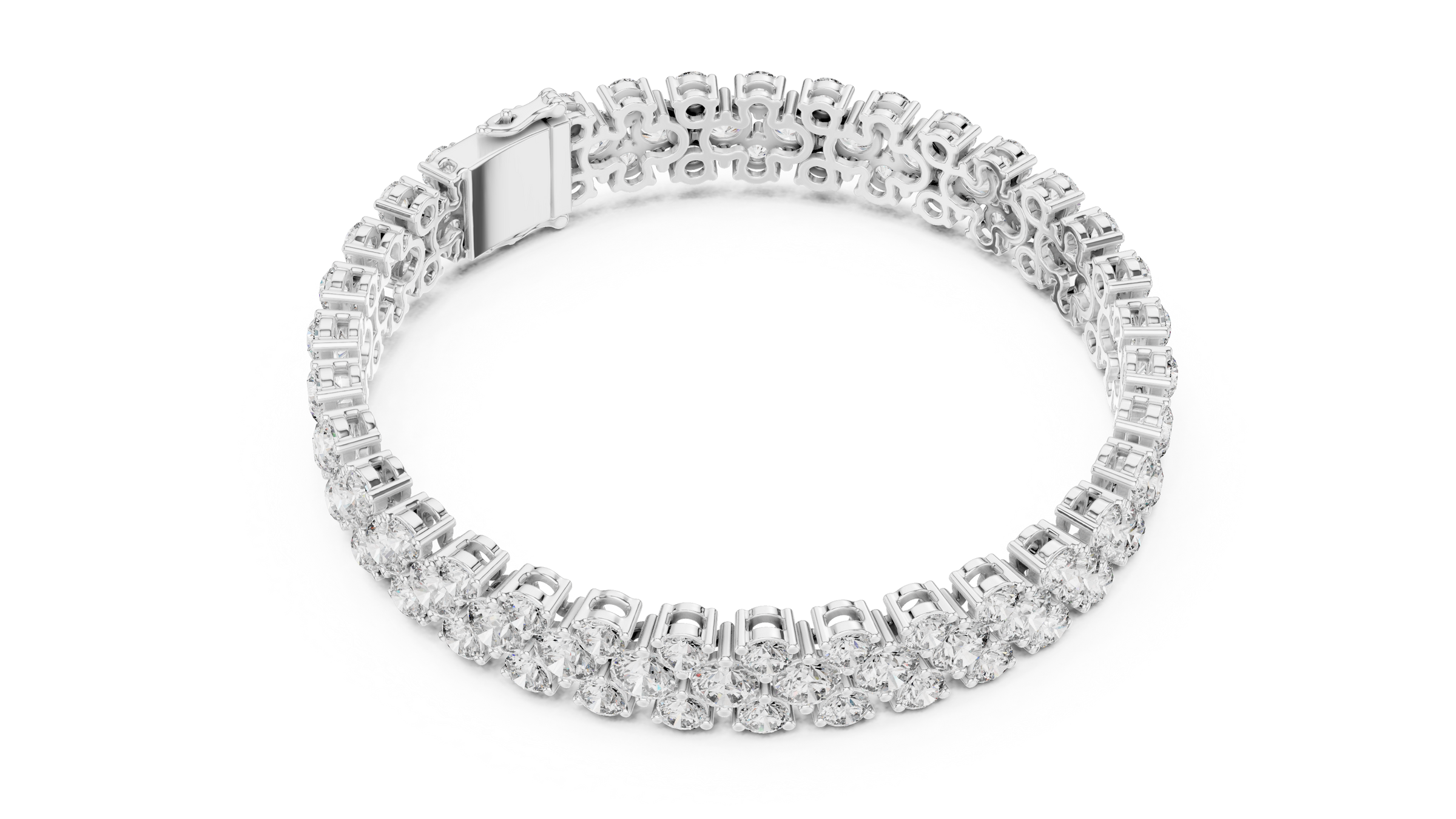 Triple Row Lab-Grown Diamond Tennis Bracelet in 18K Gold | 15 Carat
