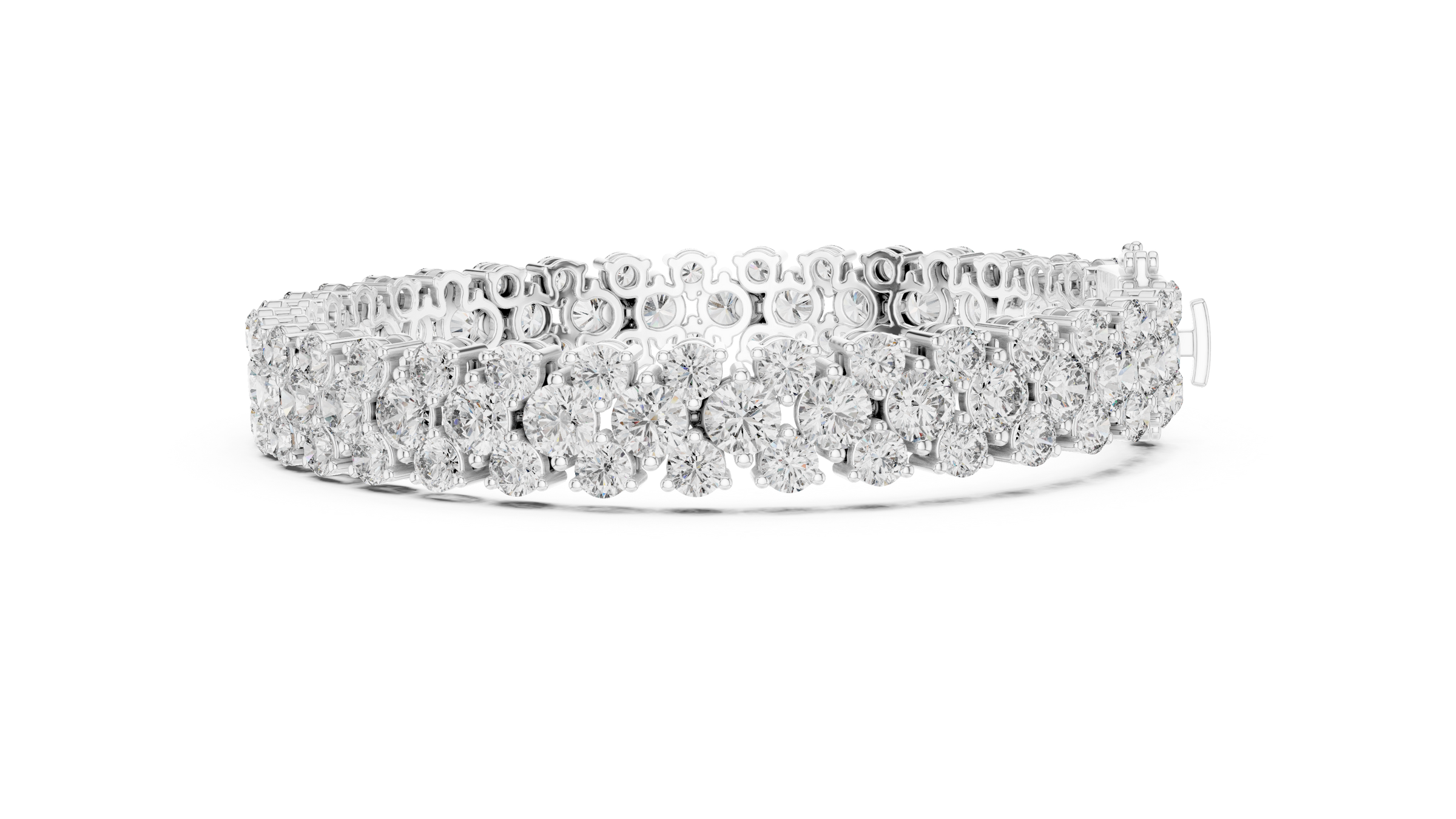 Triple Row Lab-Grown Diamond Tennis Bracelet in 18K Gold | 15 Carat