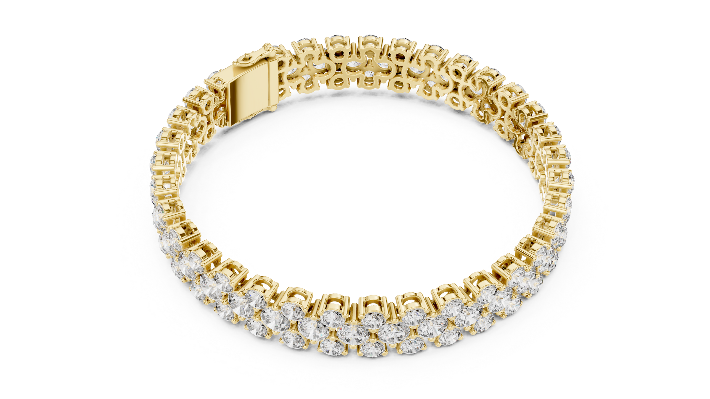 Triple Row Lab-Grown Diamond Tennis Bracelet in 18K Gold | 15 Carat