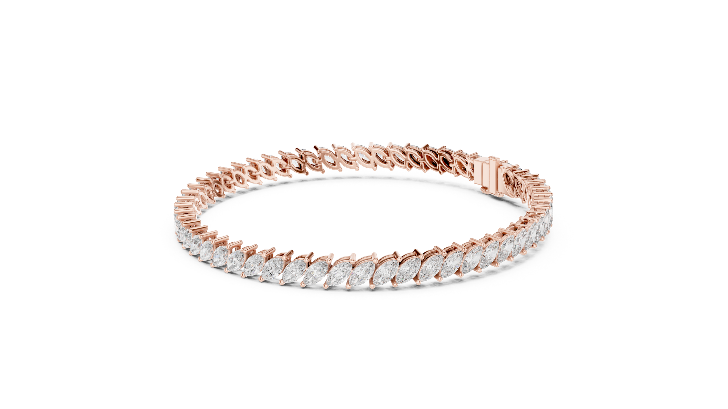 Marquise Lab-Grown Diamond Tennis Bracelet in 18K Gold | 8 Carat