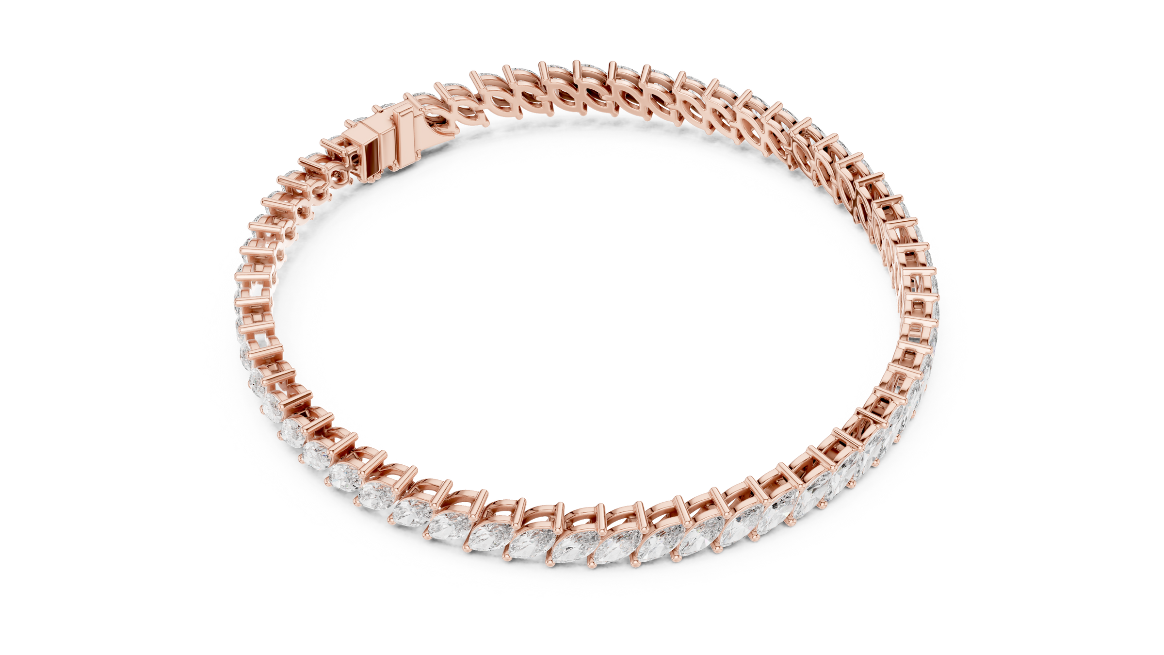 Marquise Lab-Grown Diamond Tennis Bracelet in 18K Gold | 8 Carat