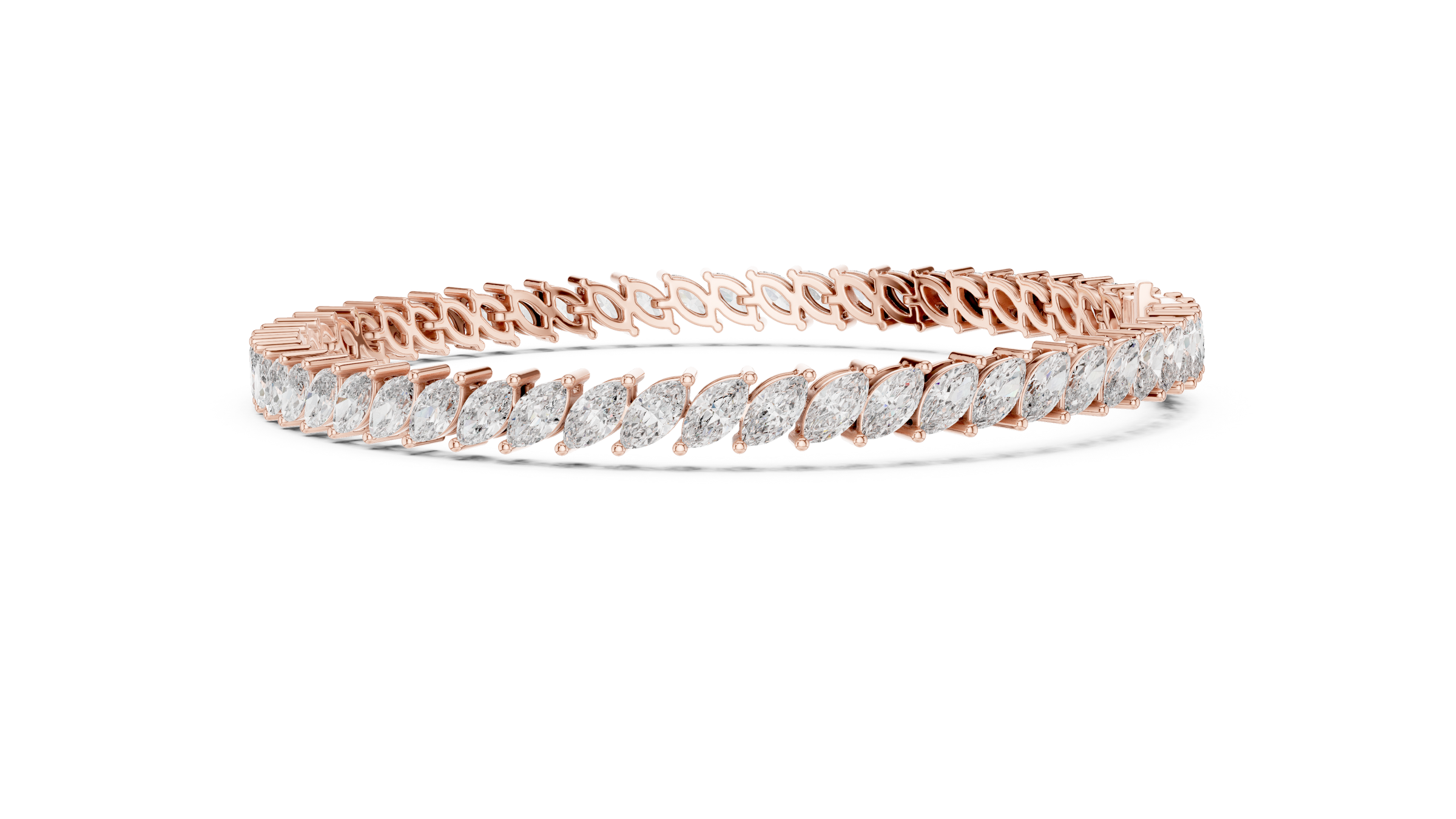 Marquise Lab-Grown Diamond Tennis Bracelet in 18K Gold | 8 Carat