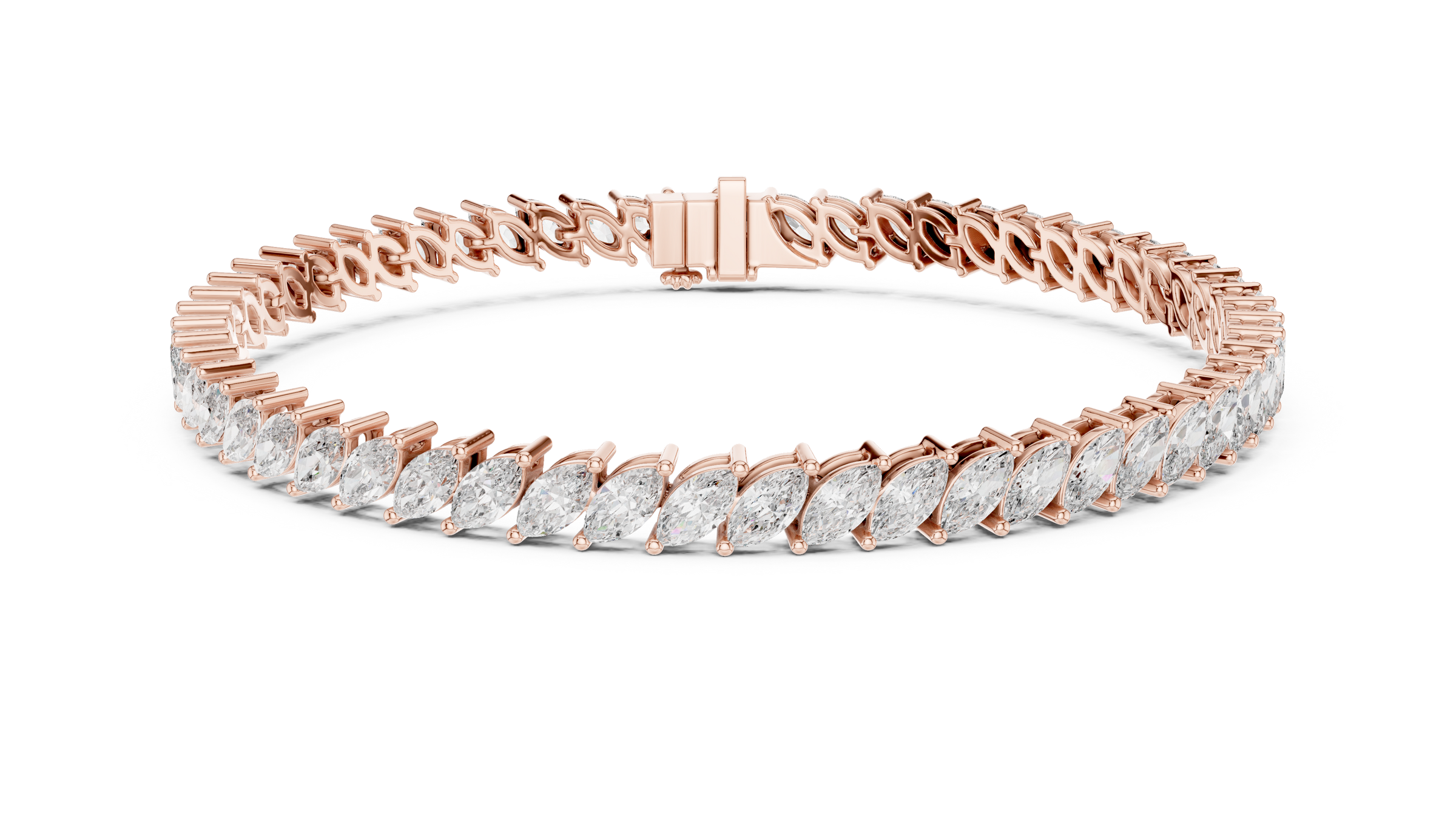 Marquise Lab-Grown Diamond Tennis Bracelet in 18K Gold | 8 Carat