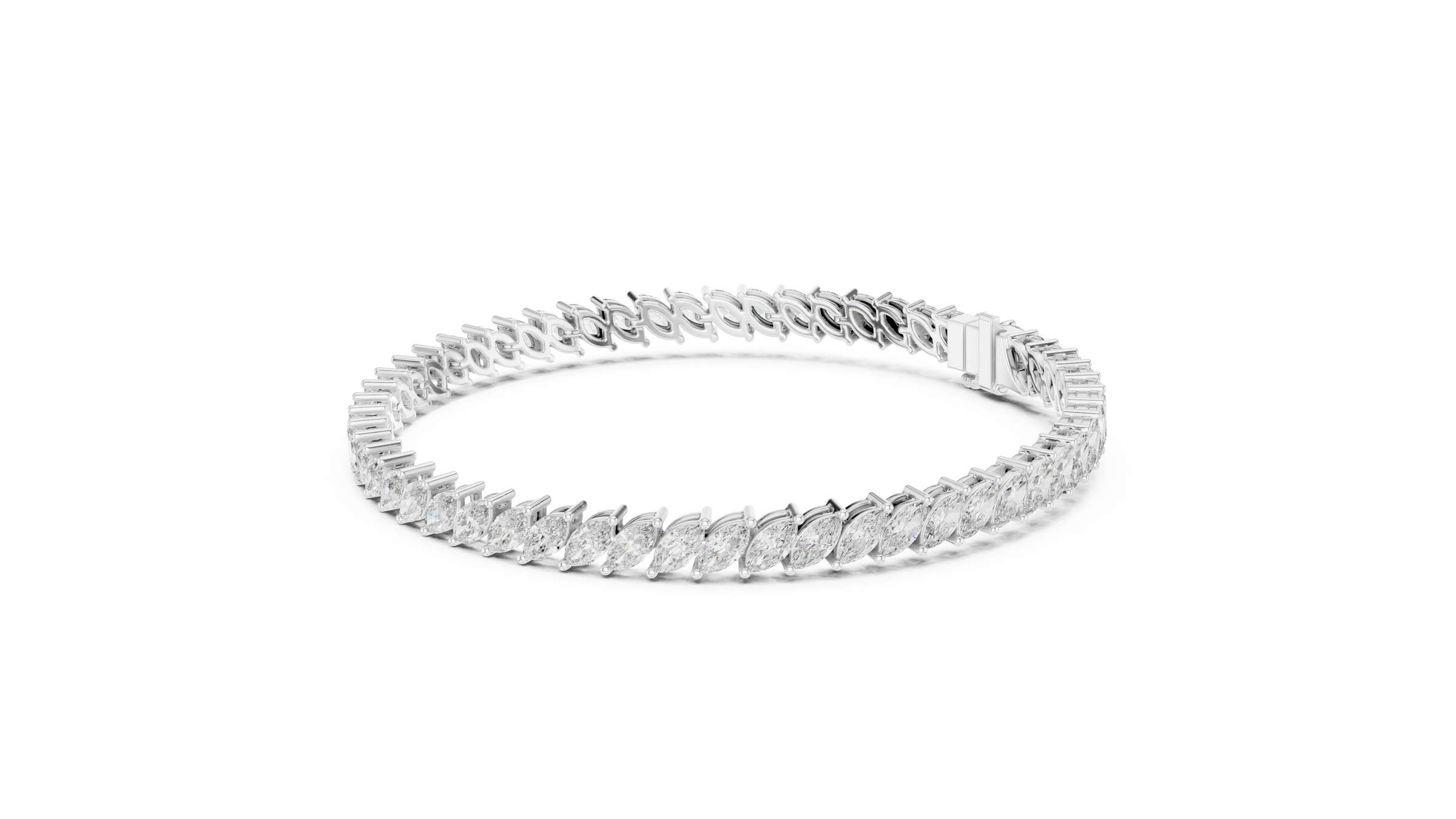 Marquise Lab-Grown Diamond Tennis Bracelet in 18K Gold | 8 Carat