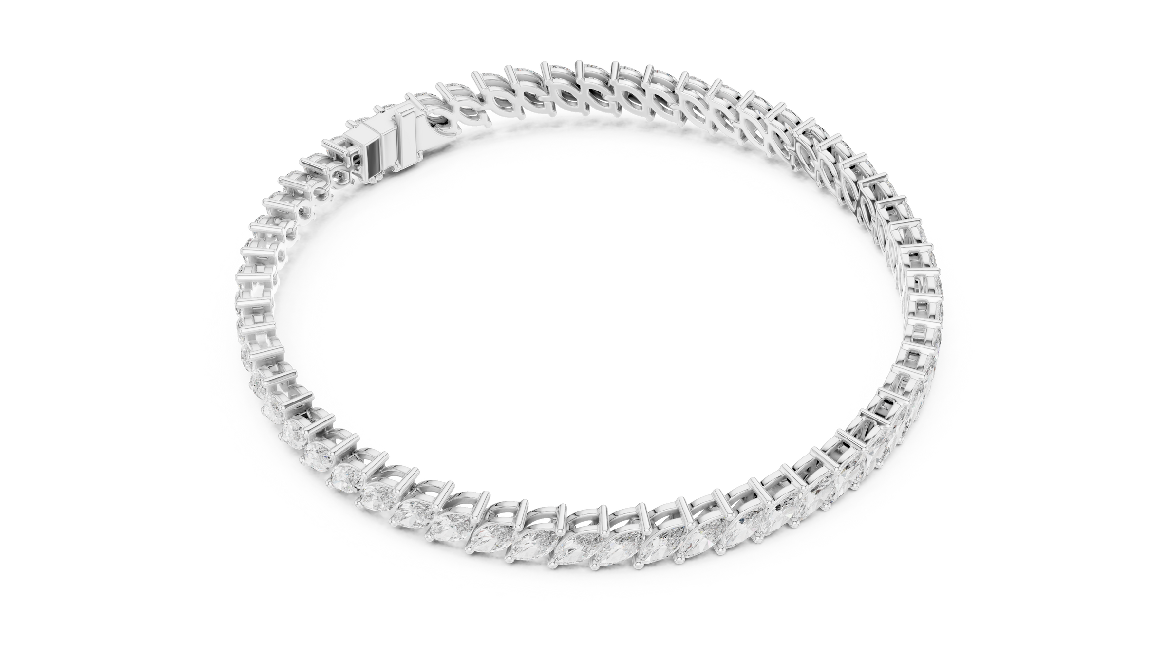 Marquise Lab-Grown Diamond Tennis Bracelet in 18K Gold | 8 Carat