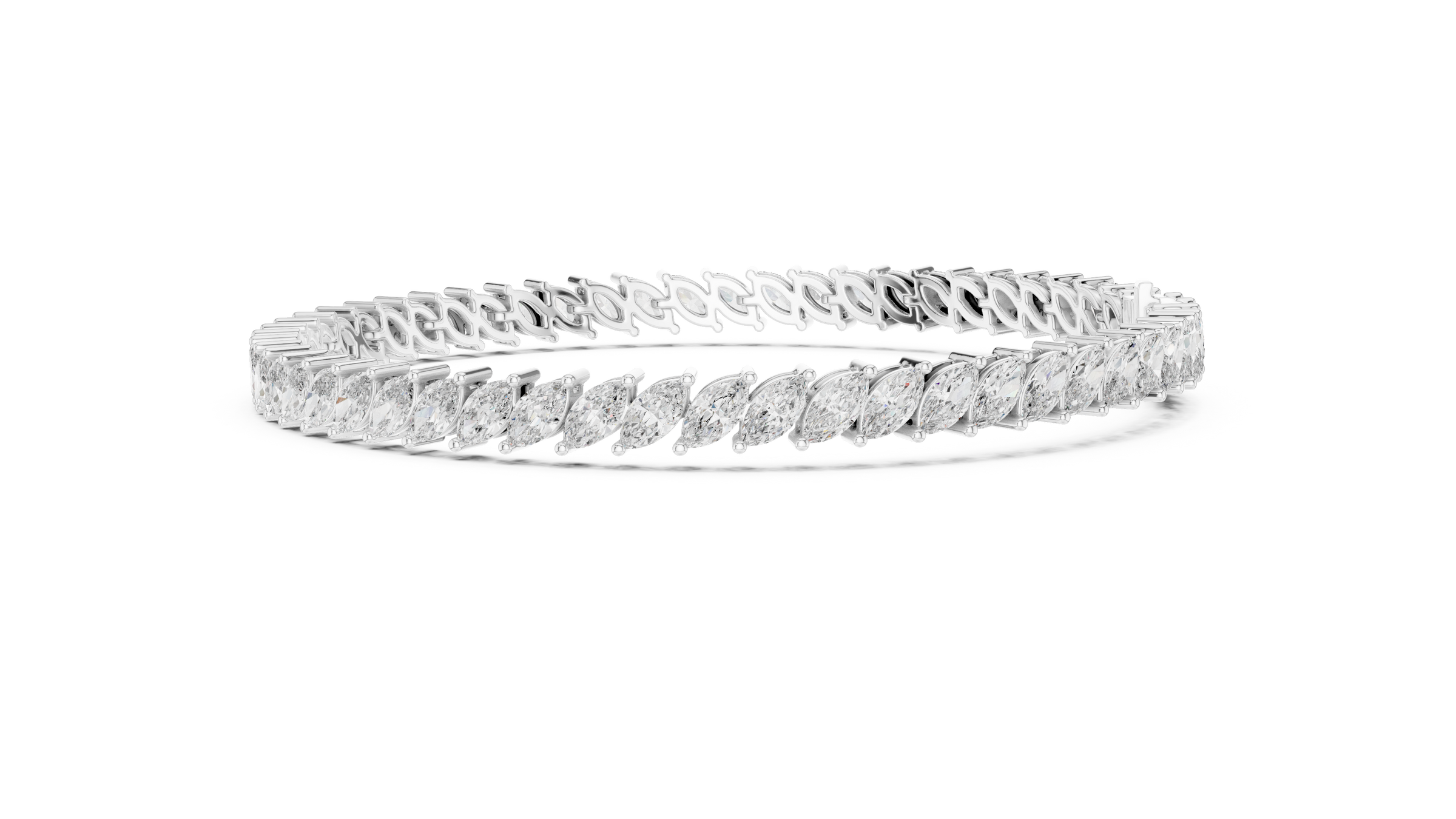 Marquise Lab-Grown Diamond Tennis Bracelet in 18K Gold | 8 Carat