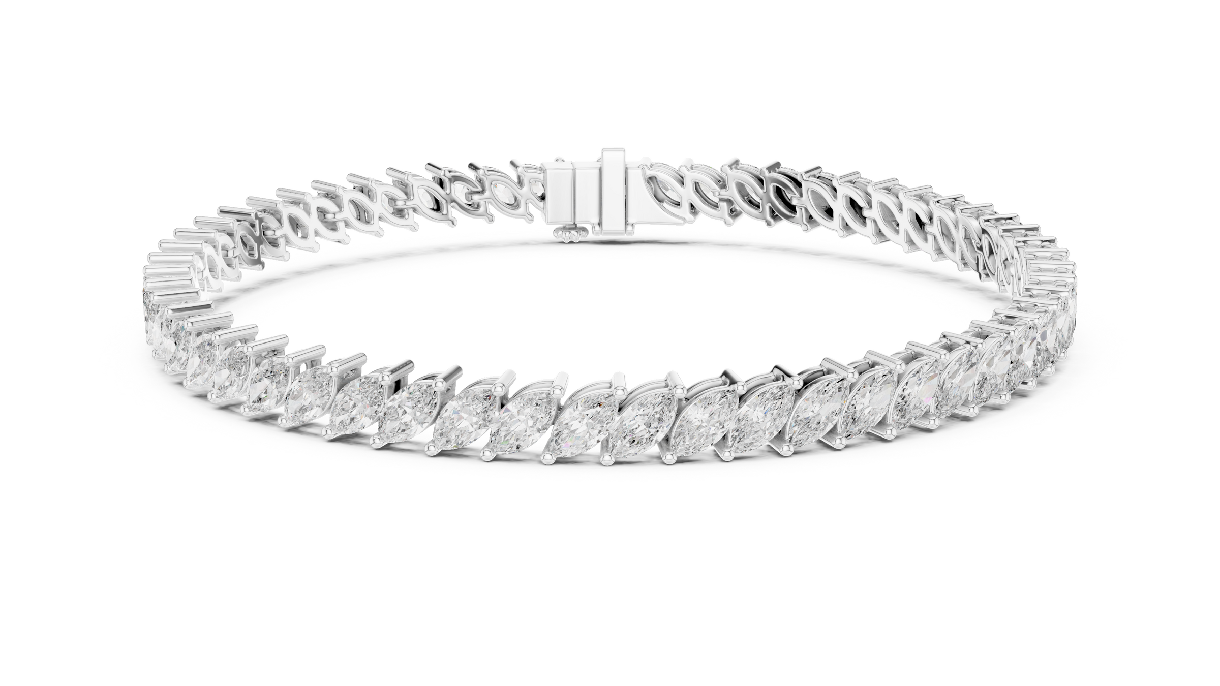 Marquise Lab-Grown Diamond Tennis Bracelet in 18K Gold | 8 Carat
