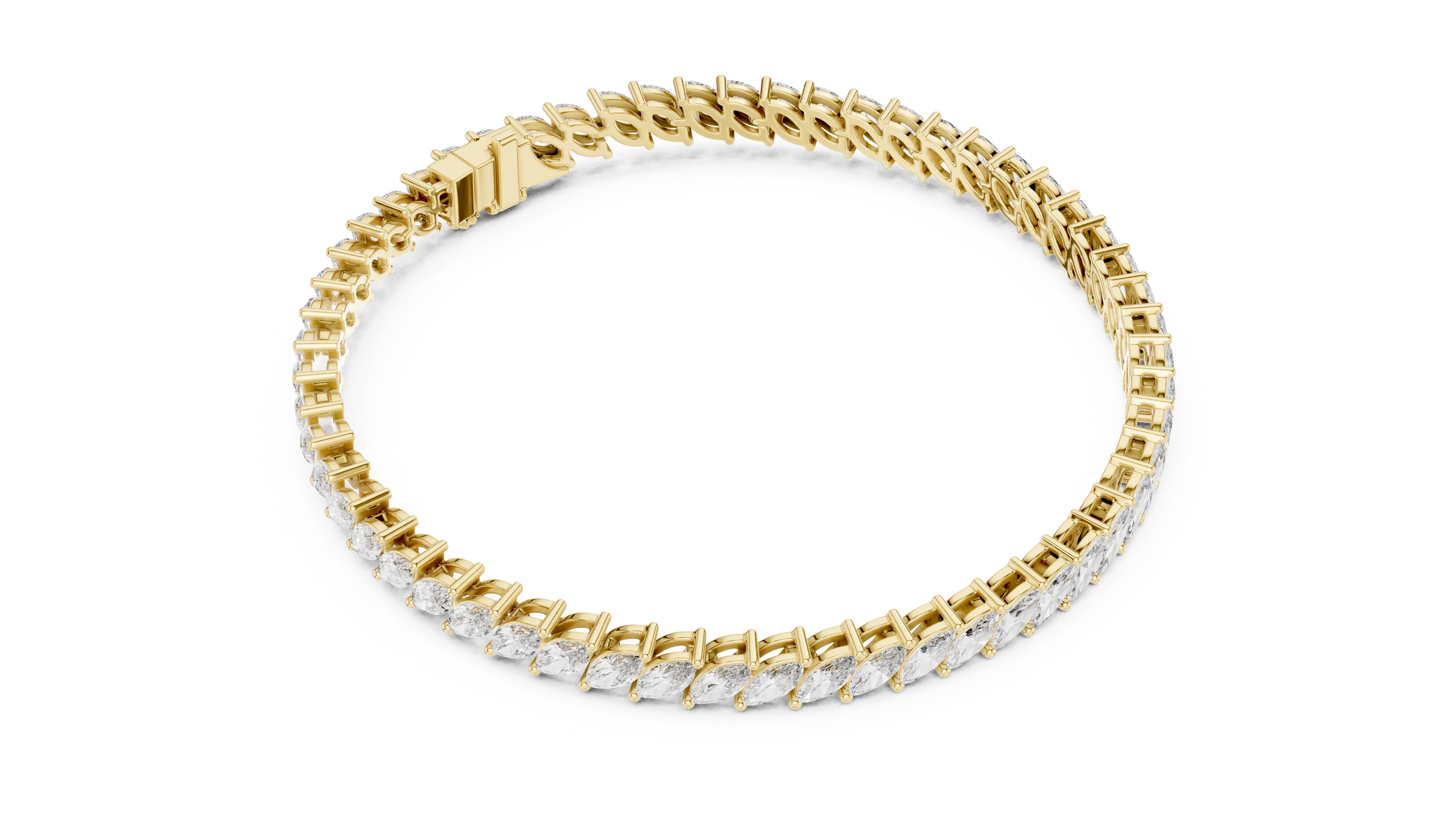 Marquise Lab-Grown Diamond Tennis Bracelet in 18K Gold | 8 Carat
