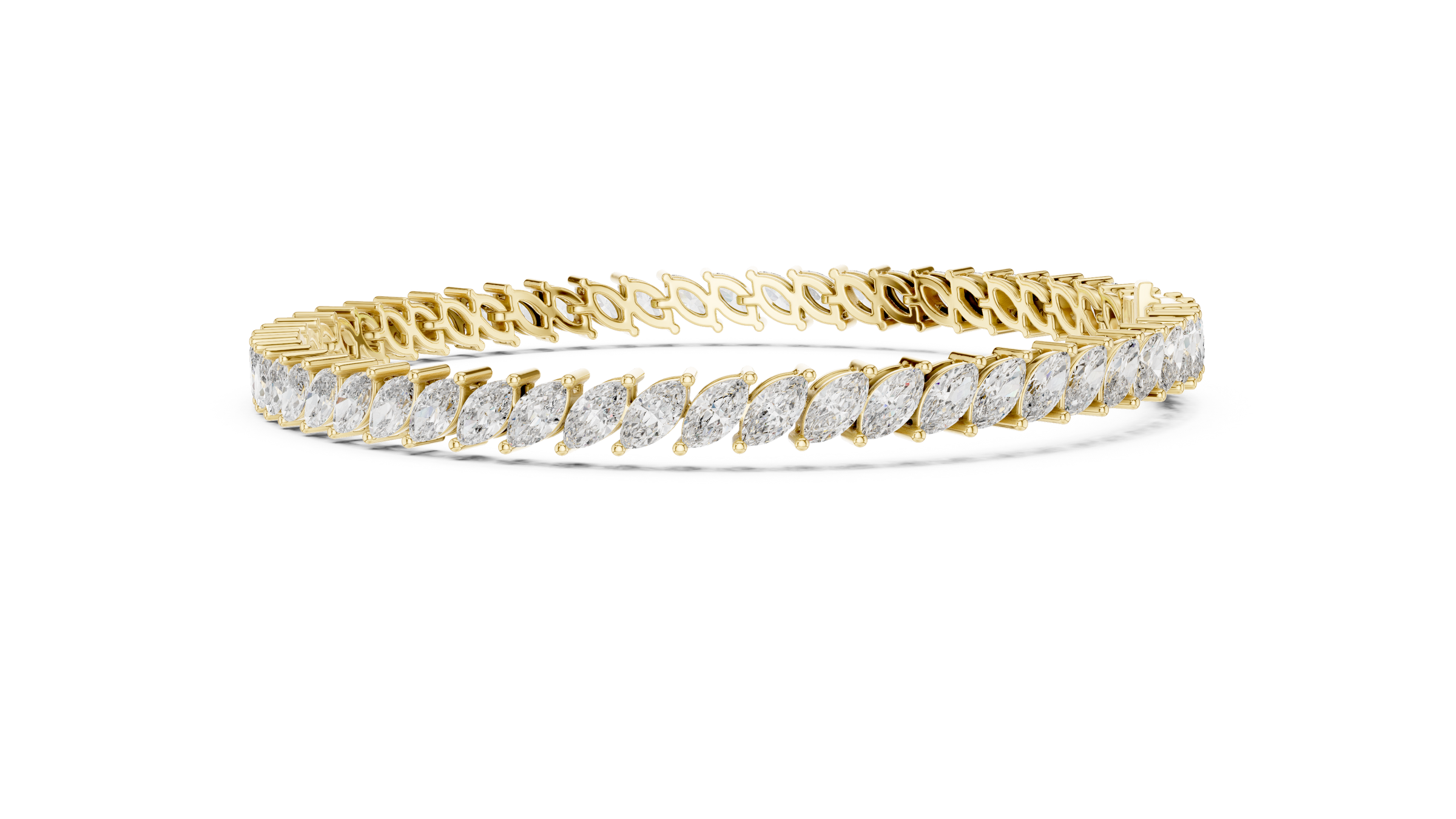 Marquise Lab-Grown Diamond Tennis Bracelet in 18K Gold | 8 Carat