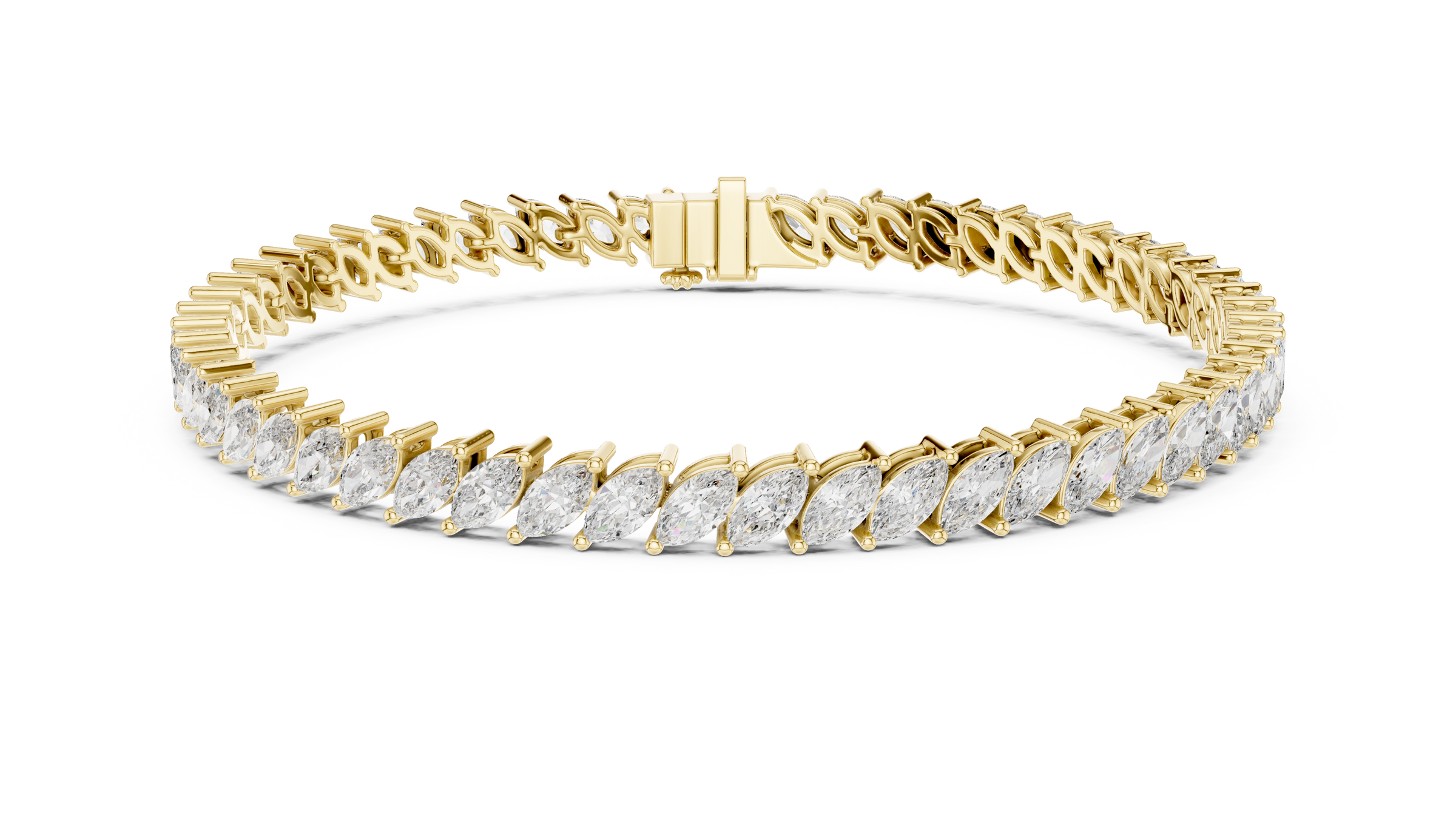 Marquise Lab-Grown Diamond Tennis Bracelet in 18K Gold | 8 Carat