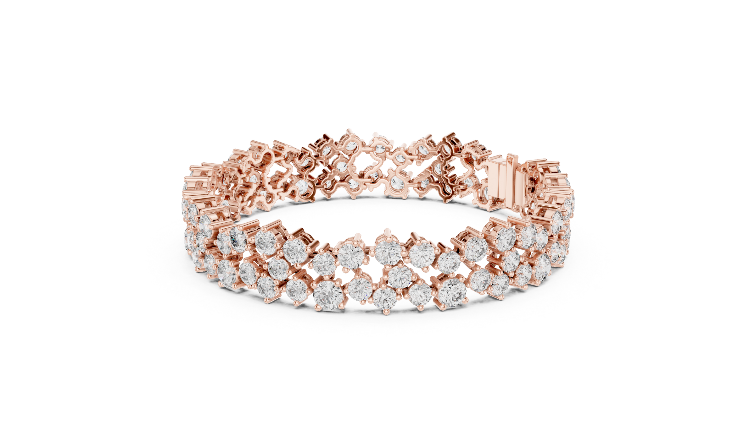 Multi-Cluster Lab-Grown Diamond Bracelet in 18K Gold | 14 Carat