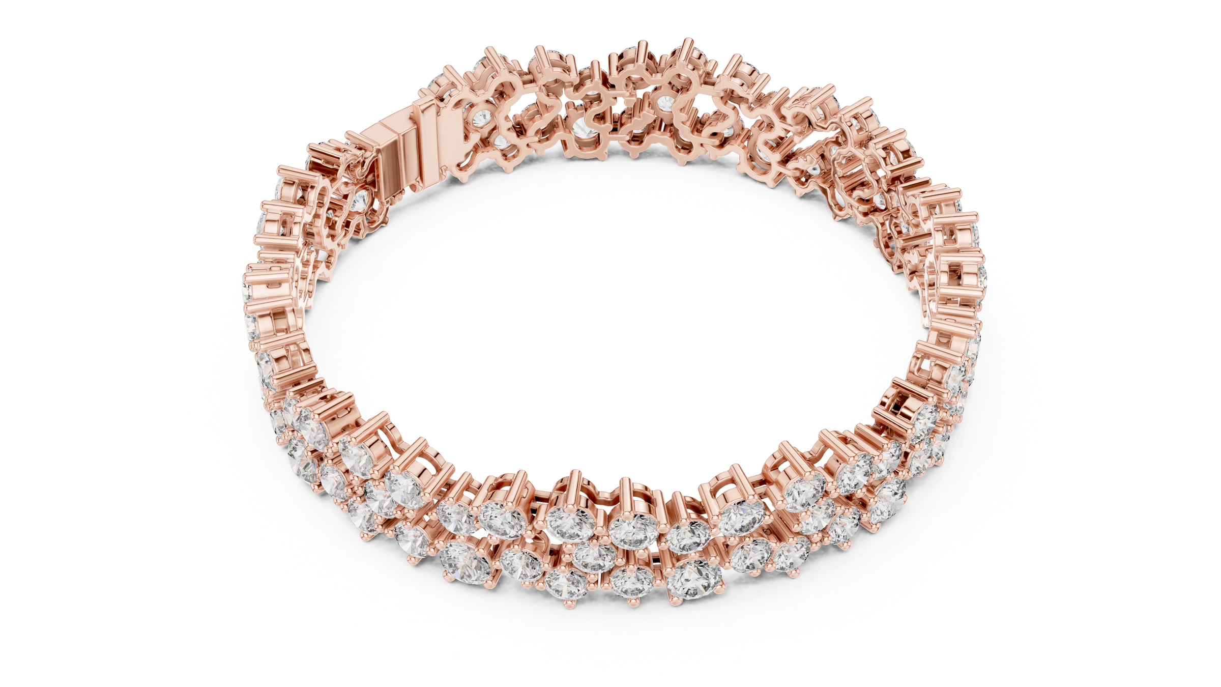 Multi-Cluster Lab-Grown Diamond Bracelet in 18K Gold | 14 Carat