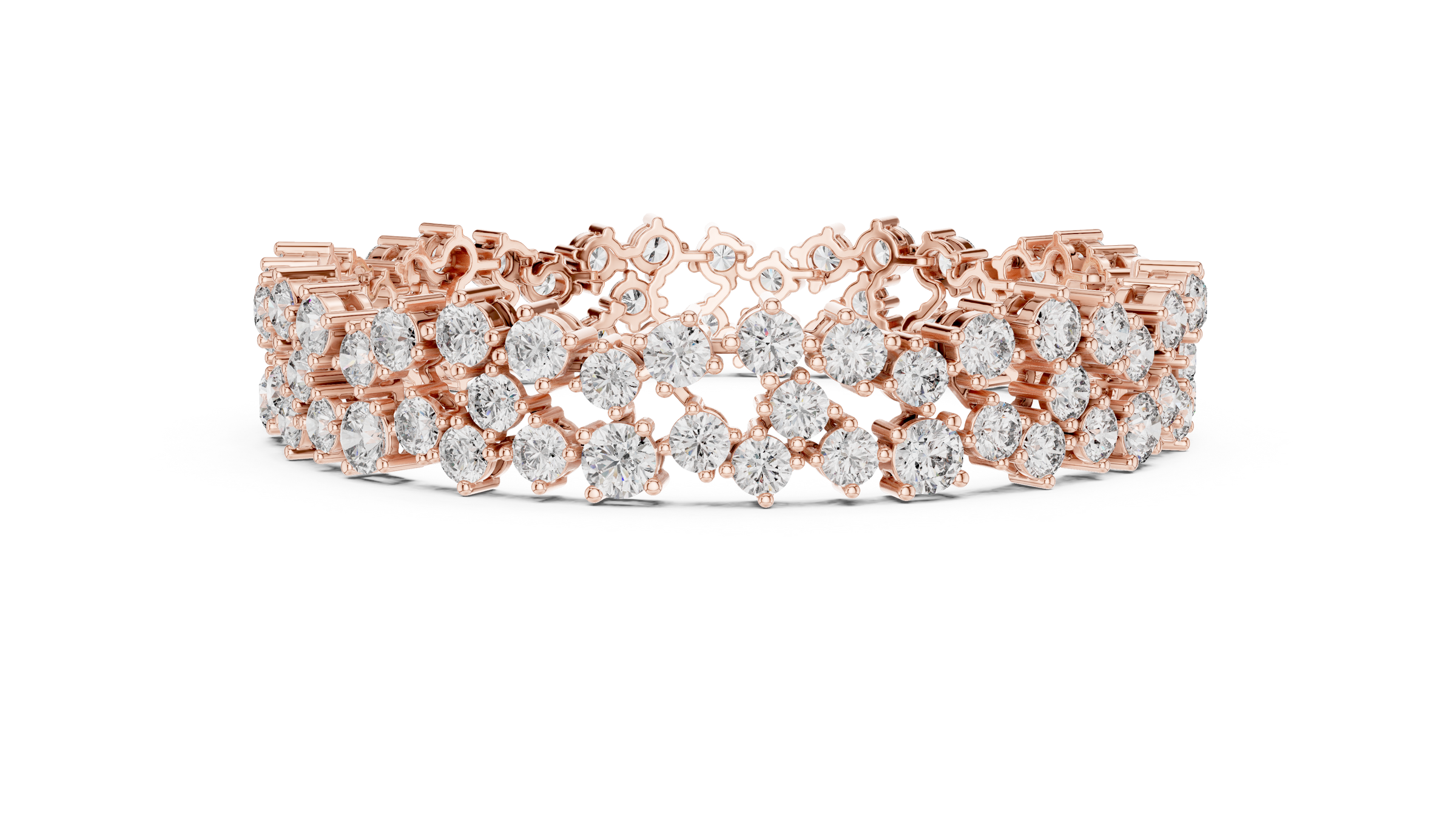 Multi-Cluster Lab-Grown Diamond Bracelet in 18K Gold | 14 Carat