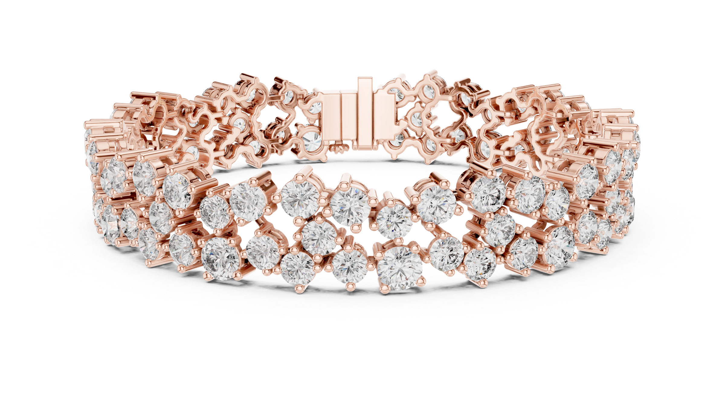 Multi-Cluster Lab-Grown Diamond Bracelet in 18K Gold | 14 Carat