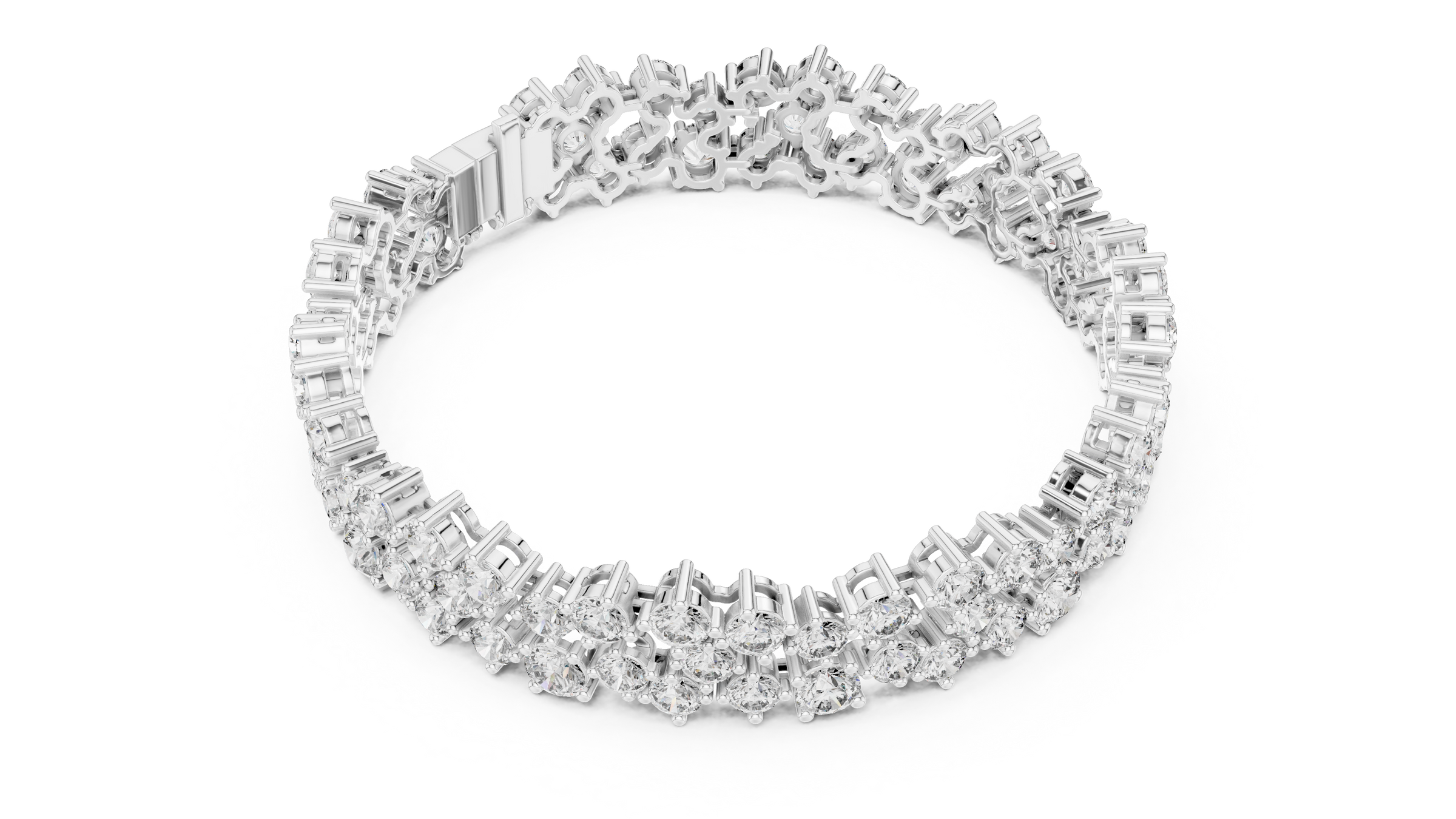 Multi-Cluster Lab-Grown Diamond Bracelet in 18K Gold | 14 Carat
