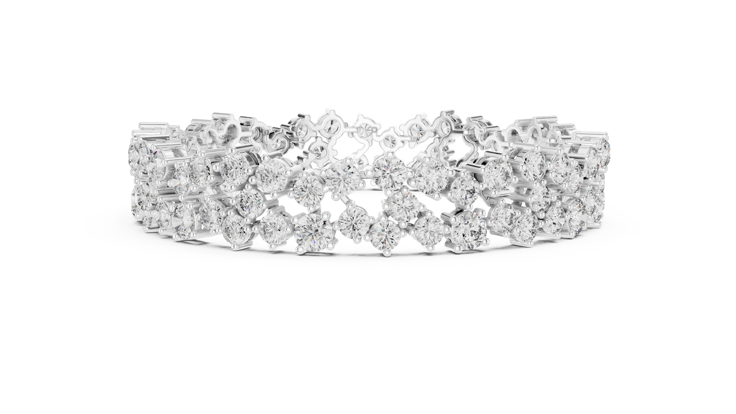Multi-Cluster Lab-Grown Diamond Bracelet in 18K Gold | 14 Carat