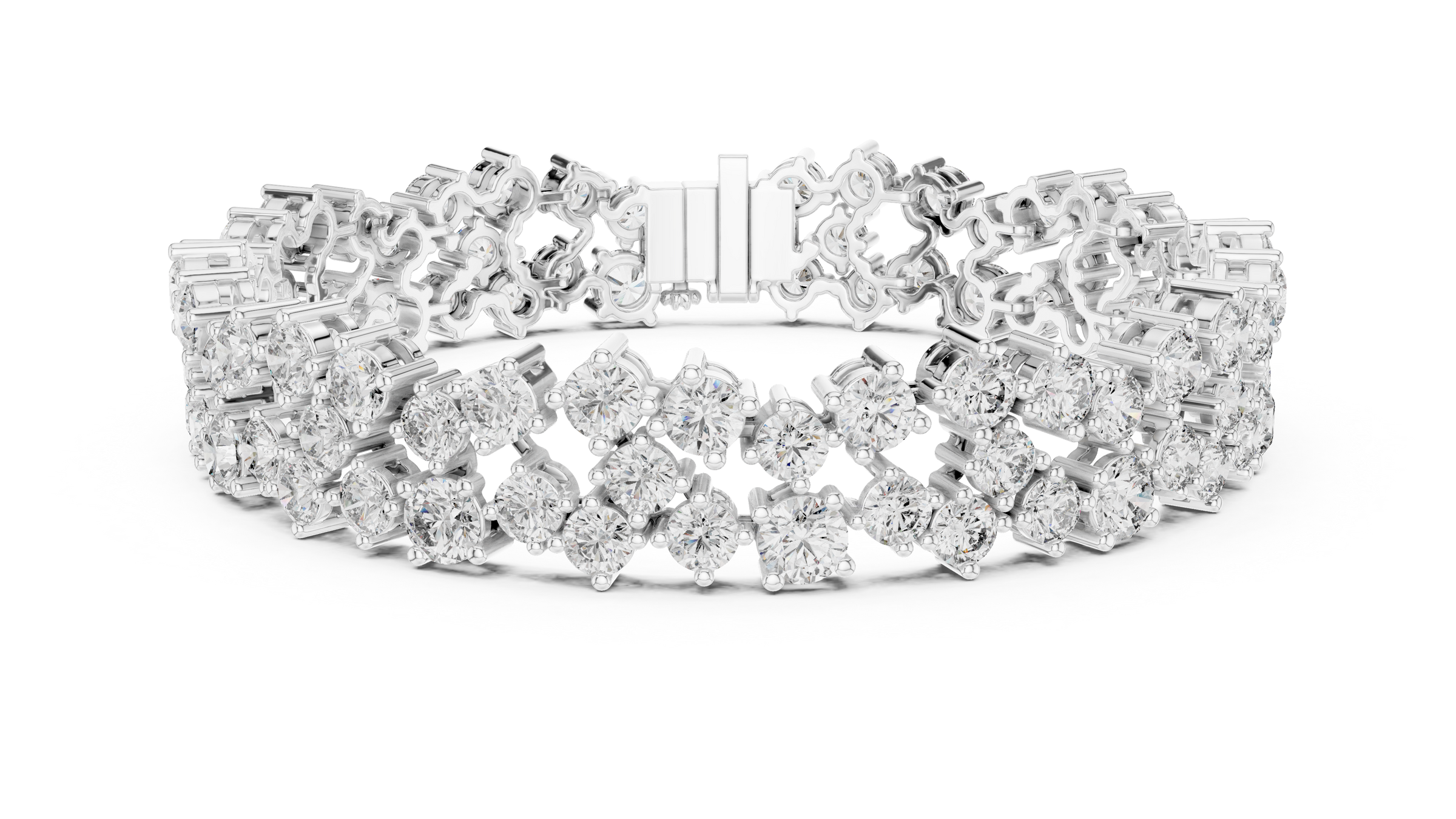 Multi-Cluster Lab-Grown Diamond Bracelet in 18K Gold | 14 Carat