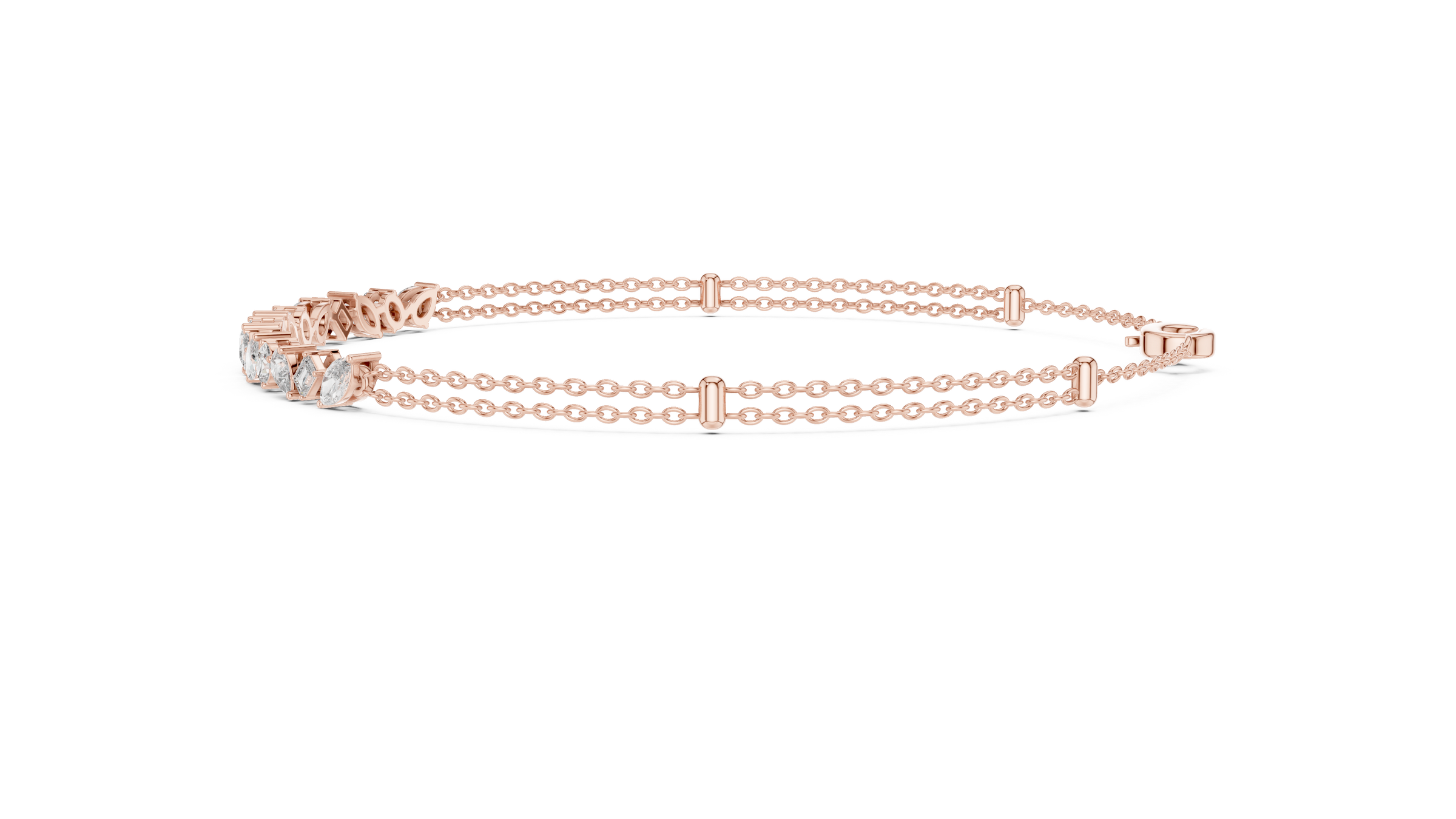 Everyday Mixed Shape Lab-Grown Diamond Bracelet in 18K Gold | Pear, Oval, Marquise, Emerald | 1.5 Carat