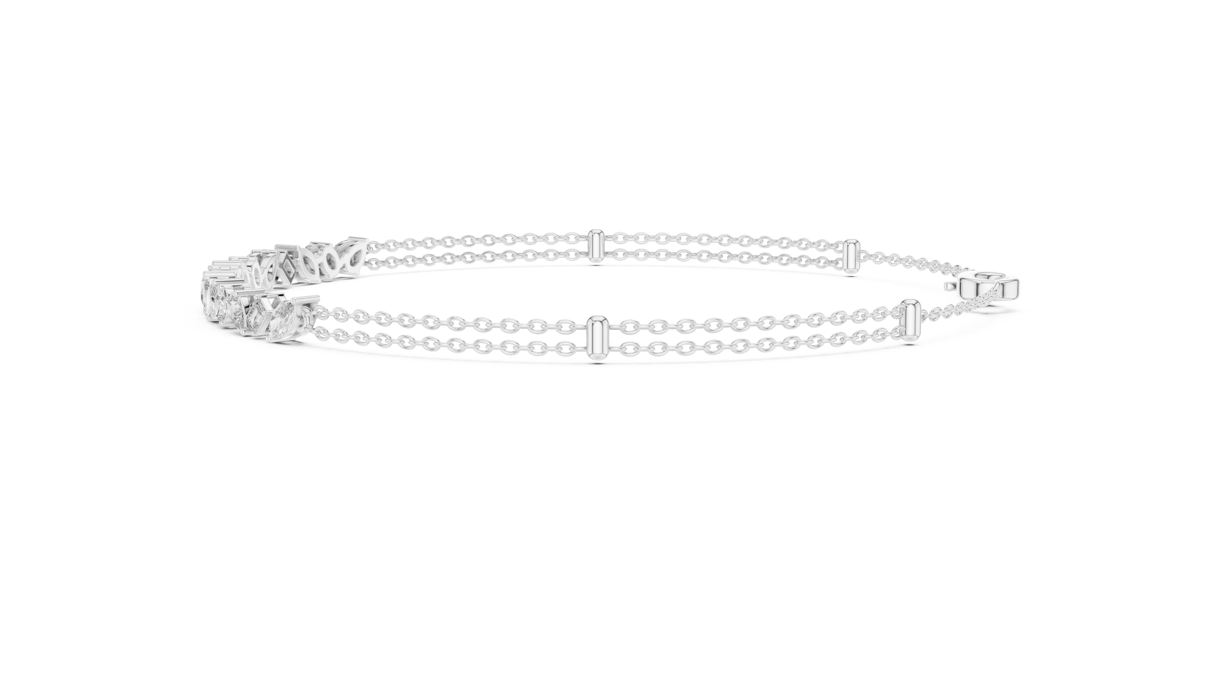 Everyday Mixed Shape Lab-Grown Diamond Bracelet in 18K Gold | Pear, Oval, Marquise, Emerald | 1.5 Carat