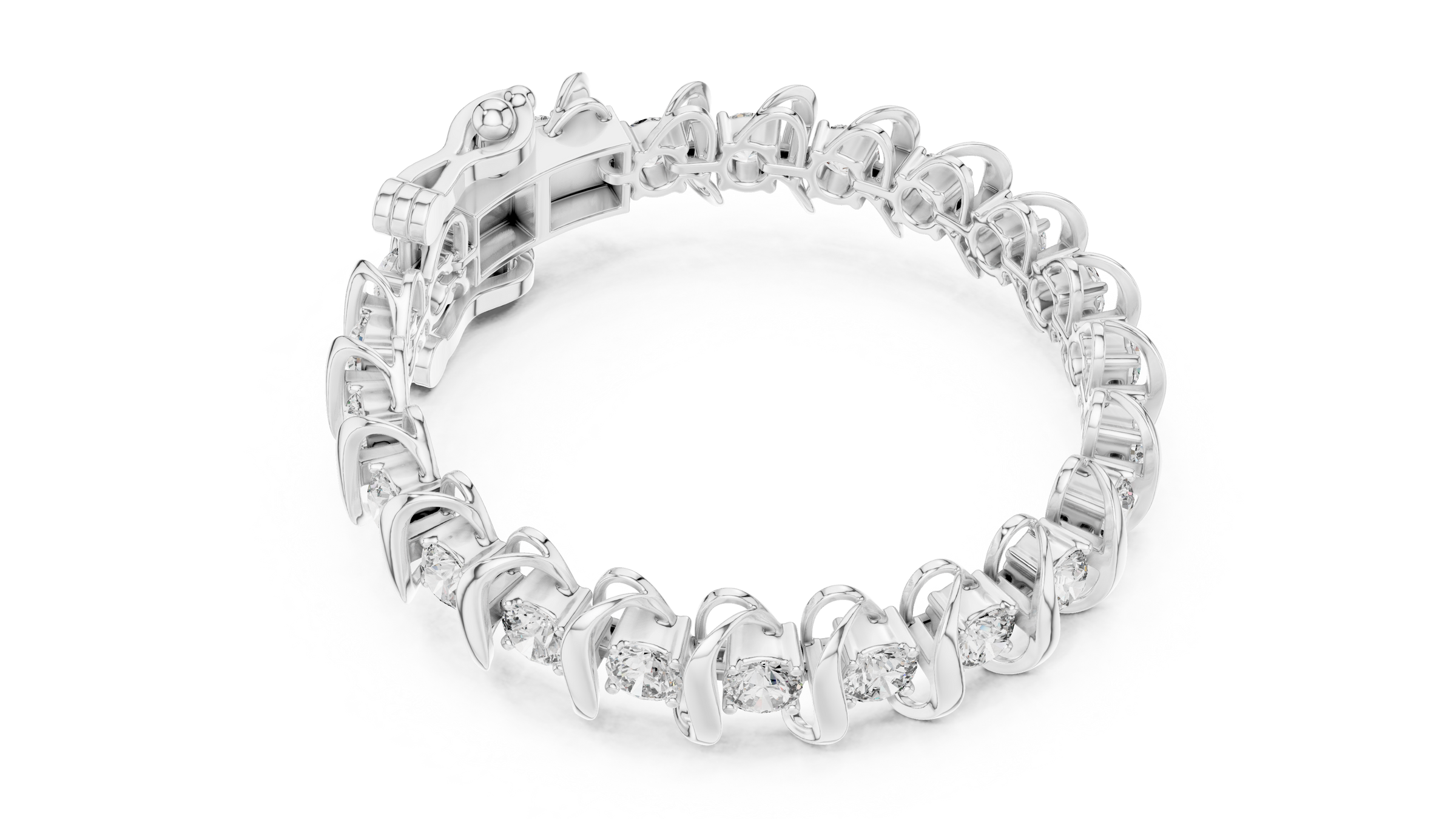 Sculpted Wave Lab-Grown Diamond Bracelet in 18K Gold | 11 Carat