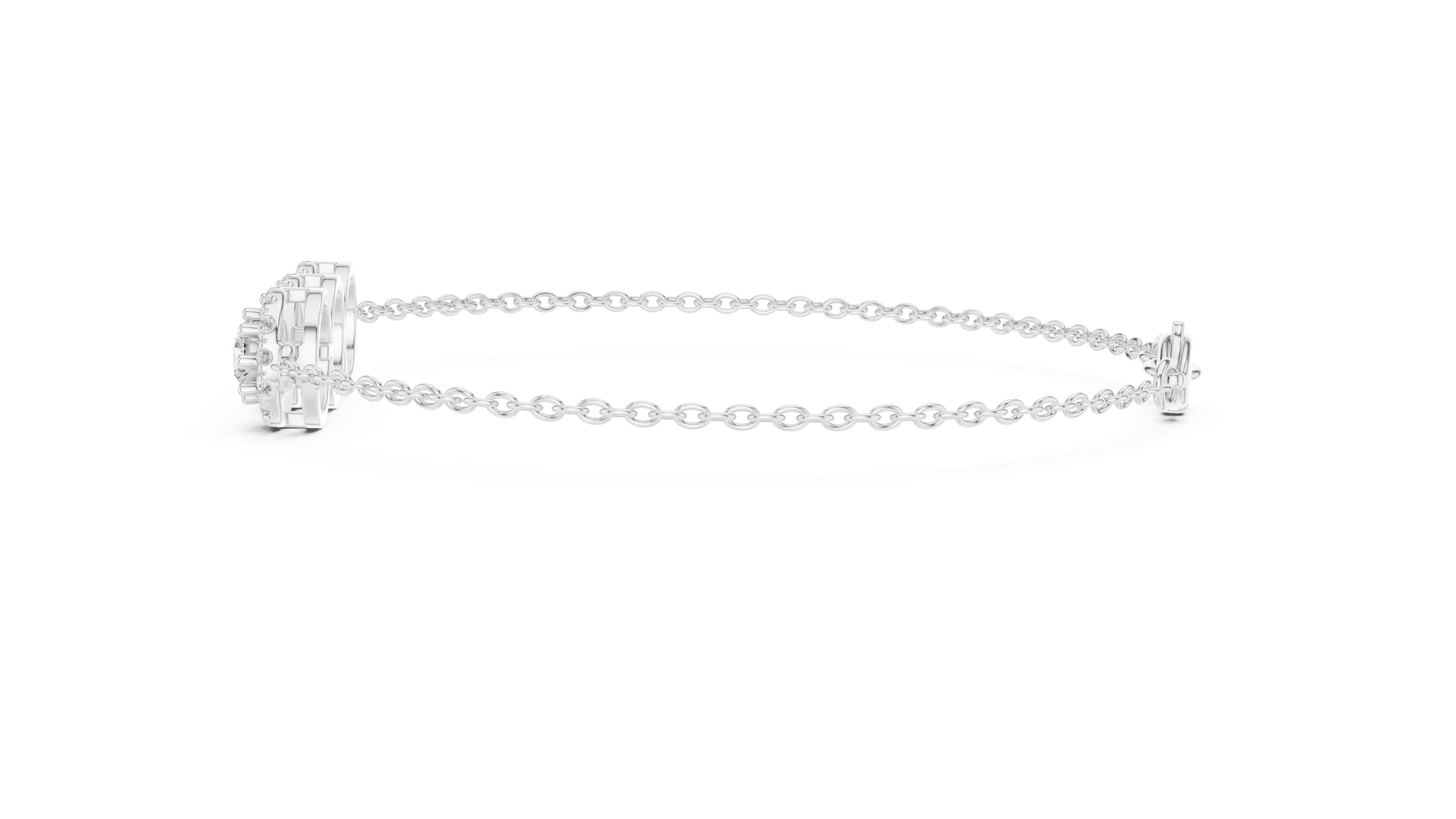 Triple Halo Lab-Grown Diamond Chain Bracelet in 18K Gold | 1 Carat