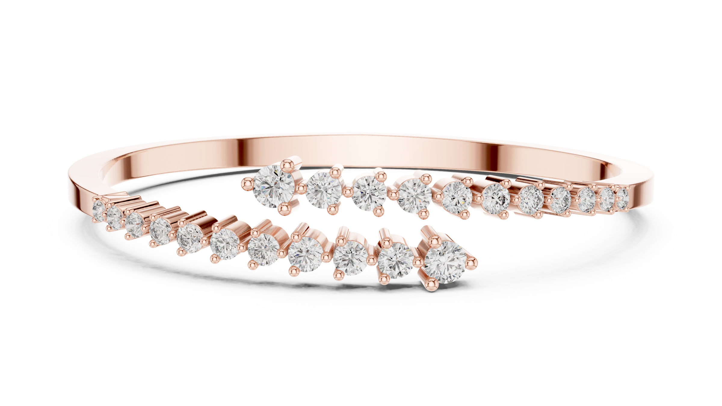 Graduated Diamond Wrap Bangle in 18K Gold | 1.5 Carat