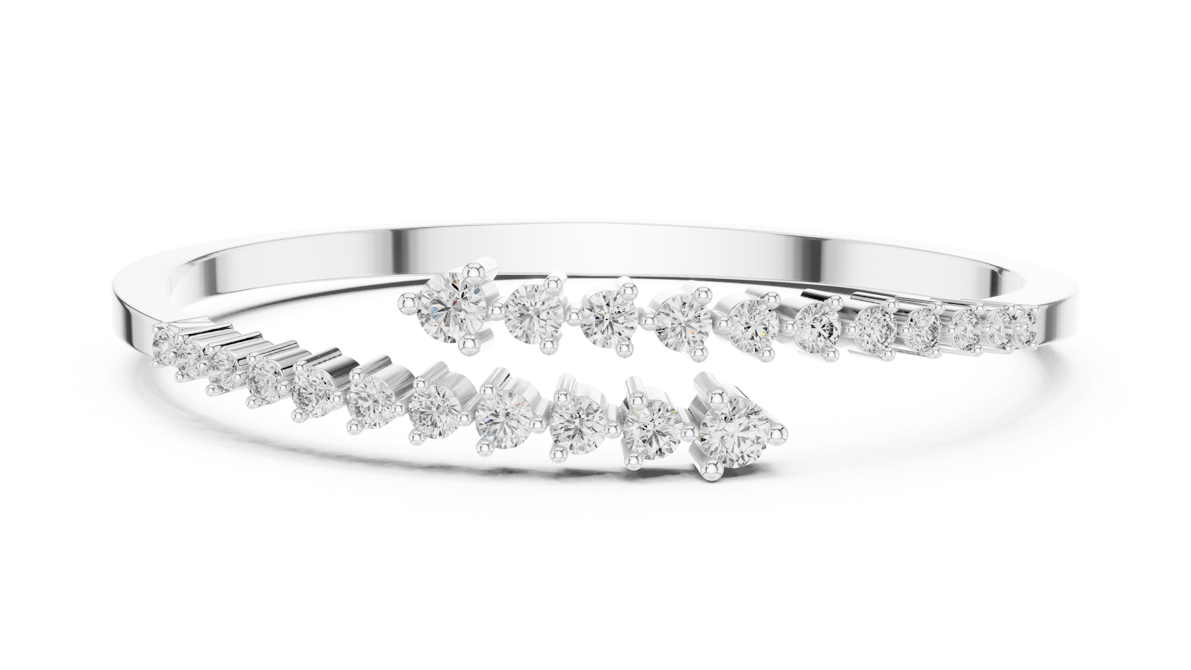 Graduated Diamond Wrap Bangle in 18K Gold | 1.5 Carat