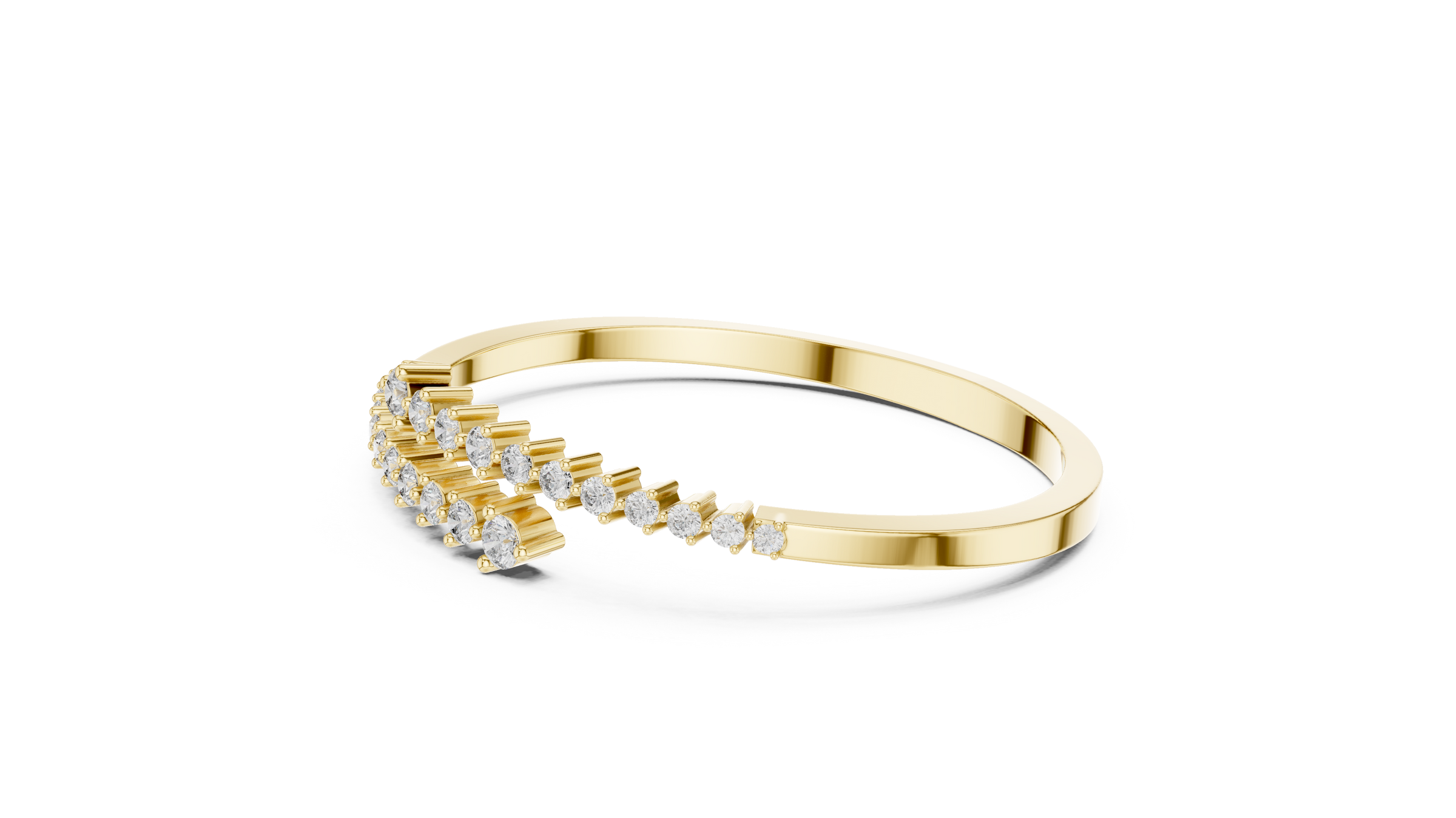 Graduated Diamond Wrap Bangle in 18K Gold | 1.5 Carat