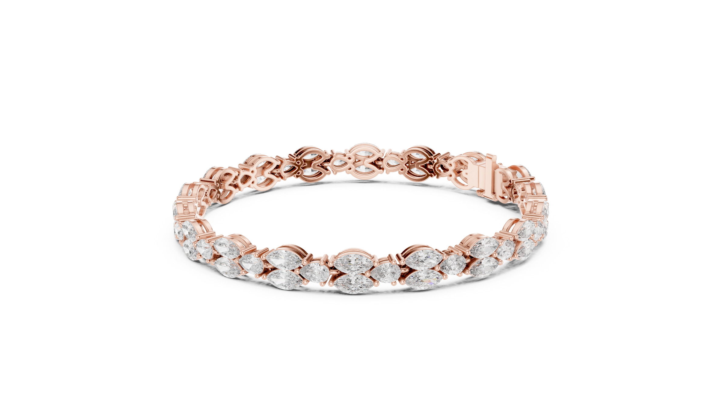 Stunning Marquise & Pear Lab Grown Diamond Tennis Bracelet | 18K Gold | 7.5 Carat