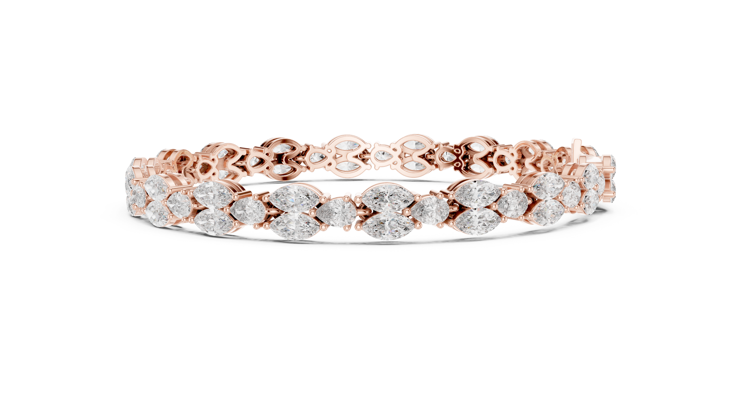 Stunning Marquise & Pear Lab Grown Diamond Tennis Bracelet | 18K Gold | 7.5 Carat