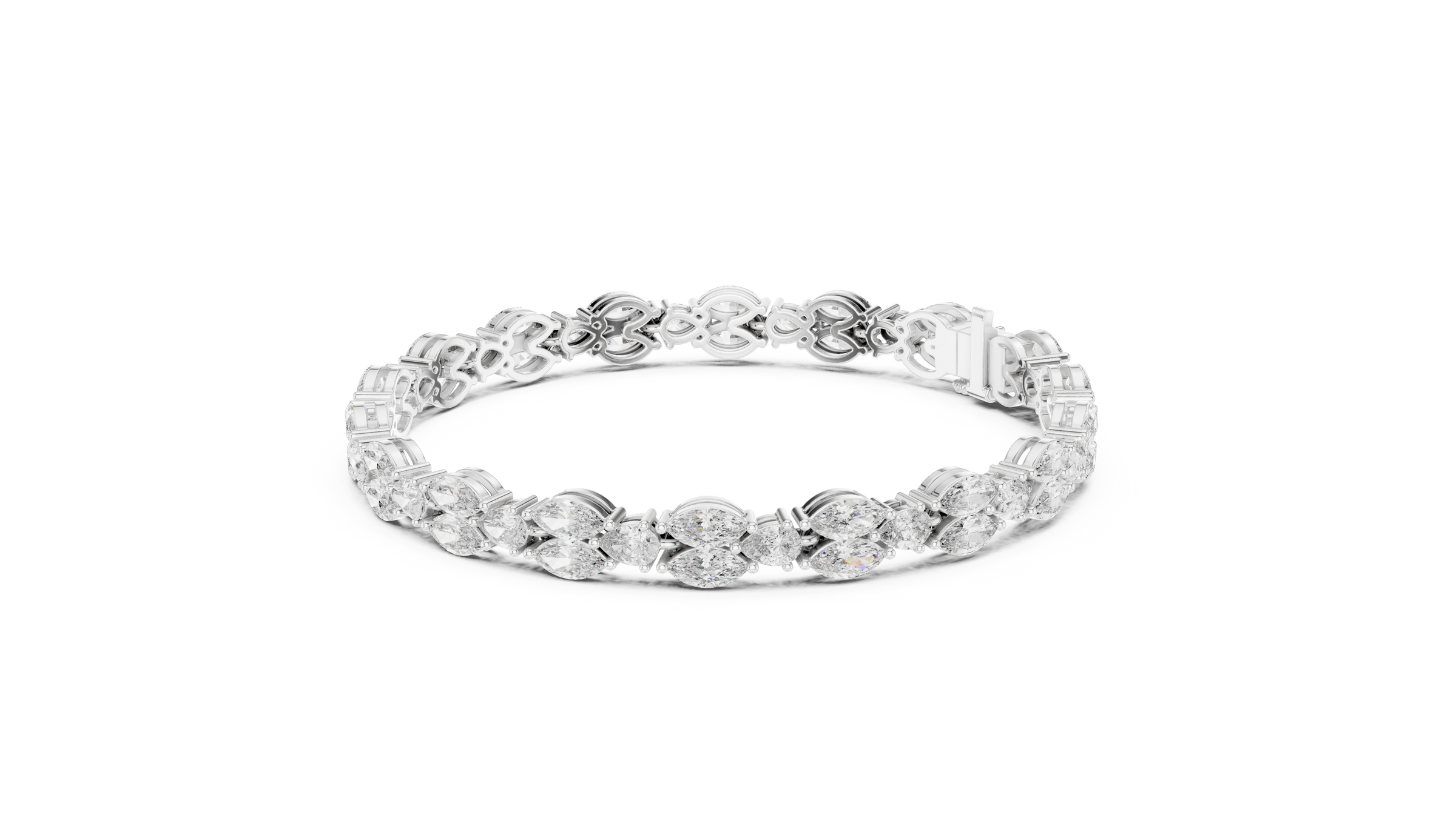 Stunning Marquise & Pear Lab Grown Diamond Tennis Bracelet | 18K Gold | 7.5 Carat