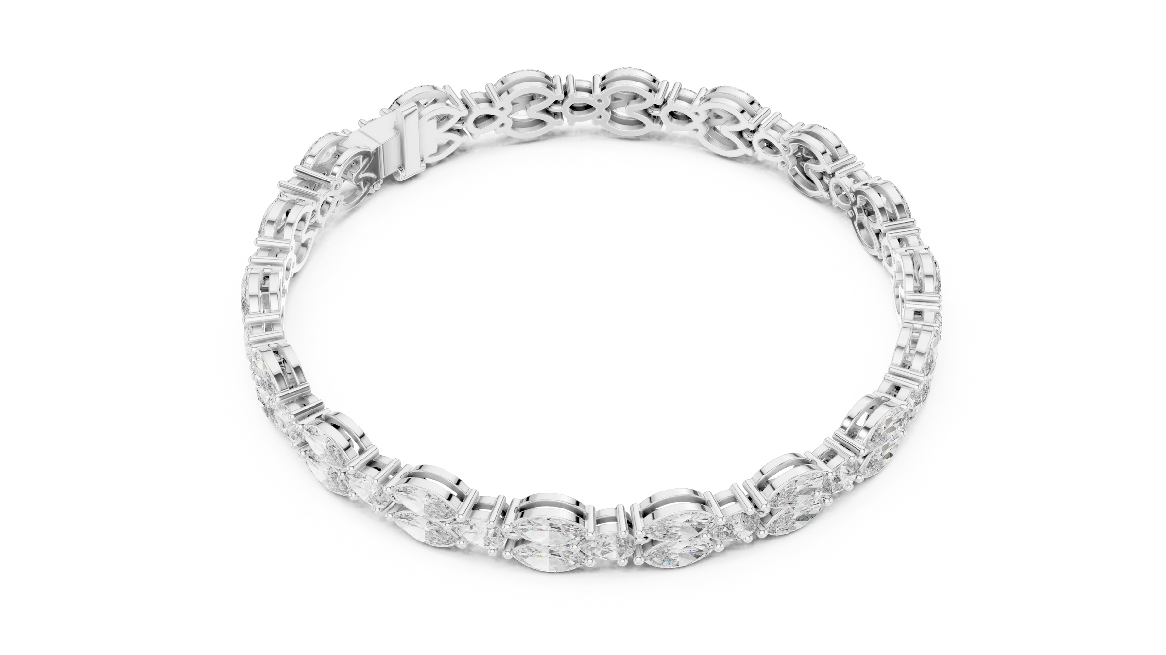 Stunning Marquise & Pear Lab Grown Diamond Tennis Bracelet | 18K Gold | 7.5 Carat