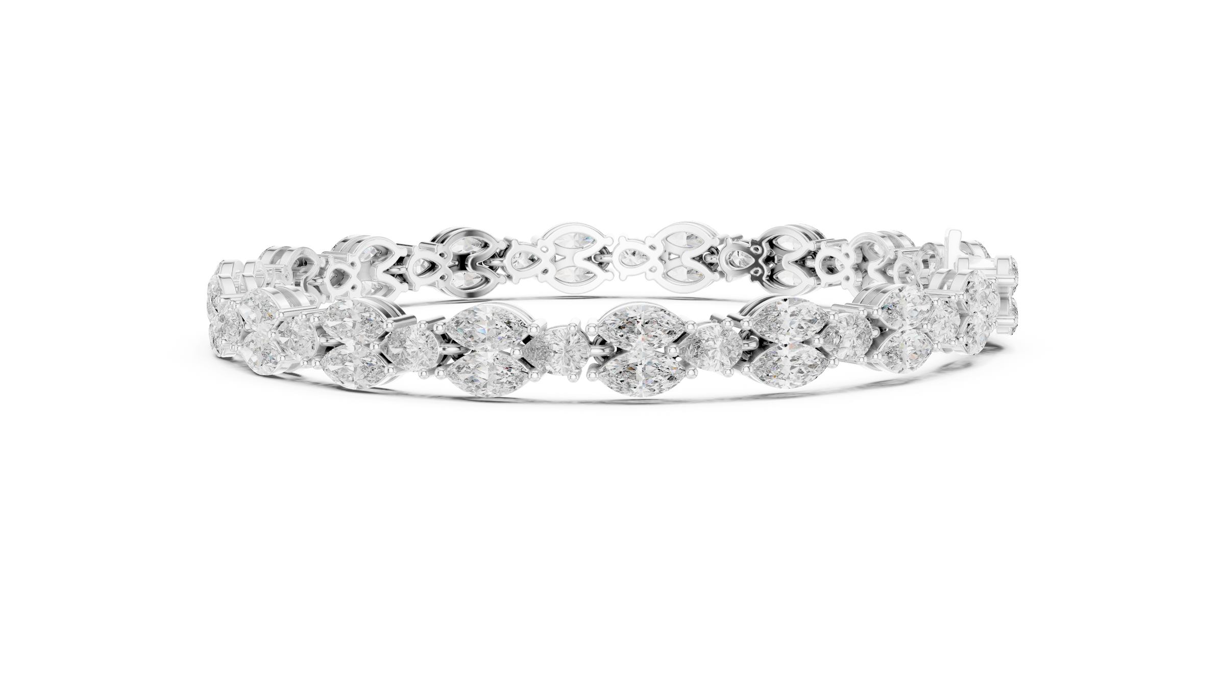 Stunning Marquise & Pear Lab Grown Diamond Tennis Bracelet | 18K Gold | 7.5 Carat