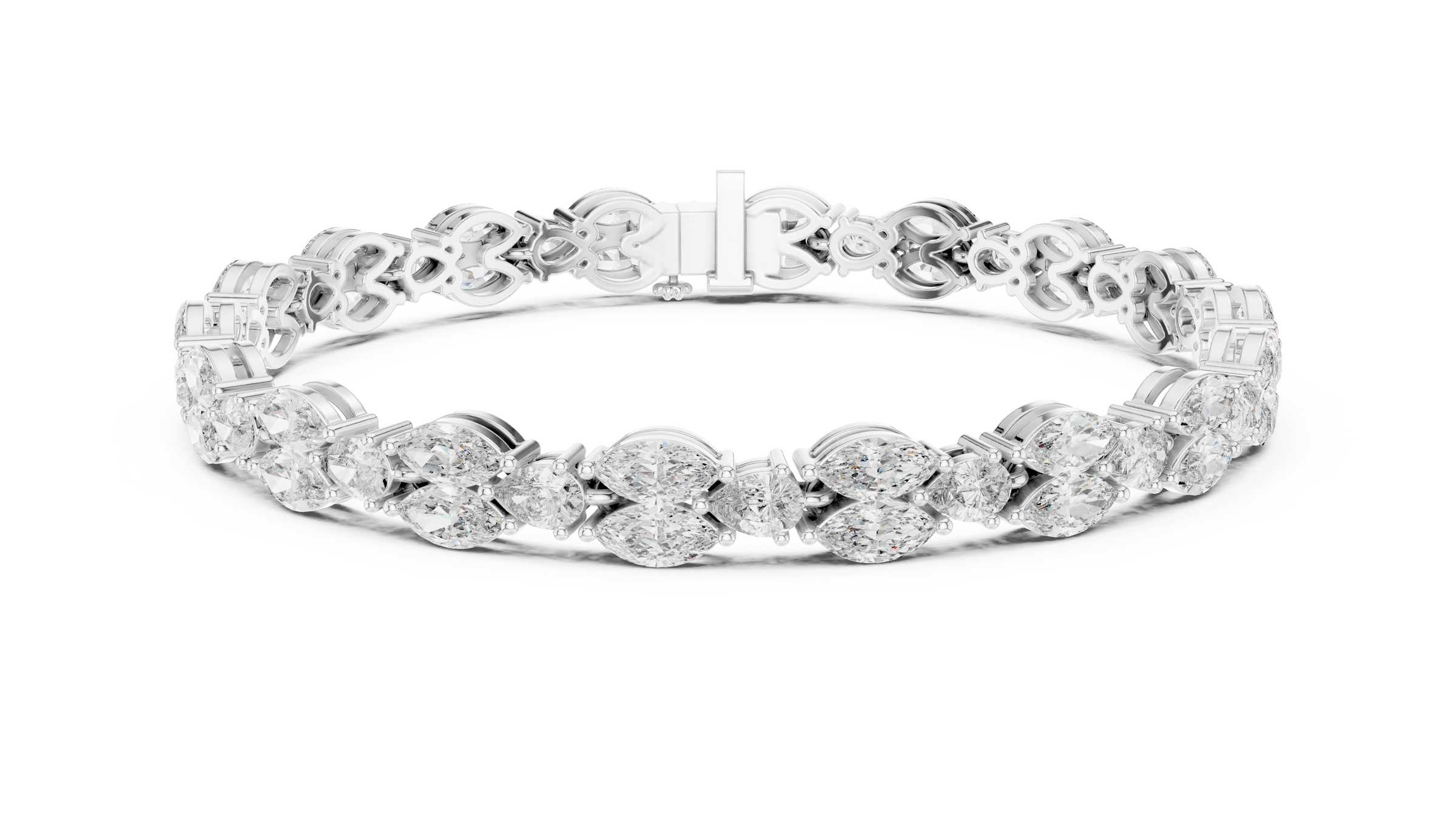 Stunning Marquise & Pear Lab Grown Diamond Tennis Bracelet | 18K Gold | 7.5 Carat