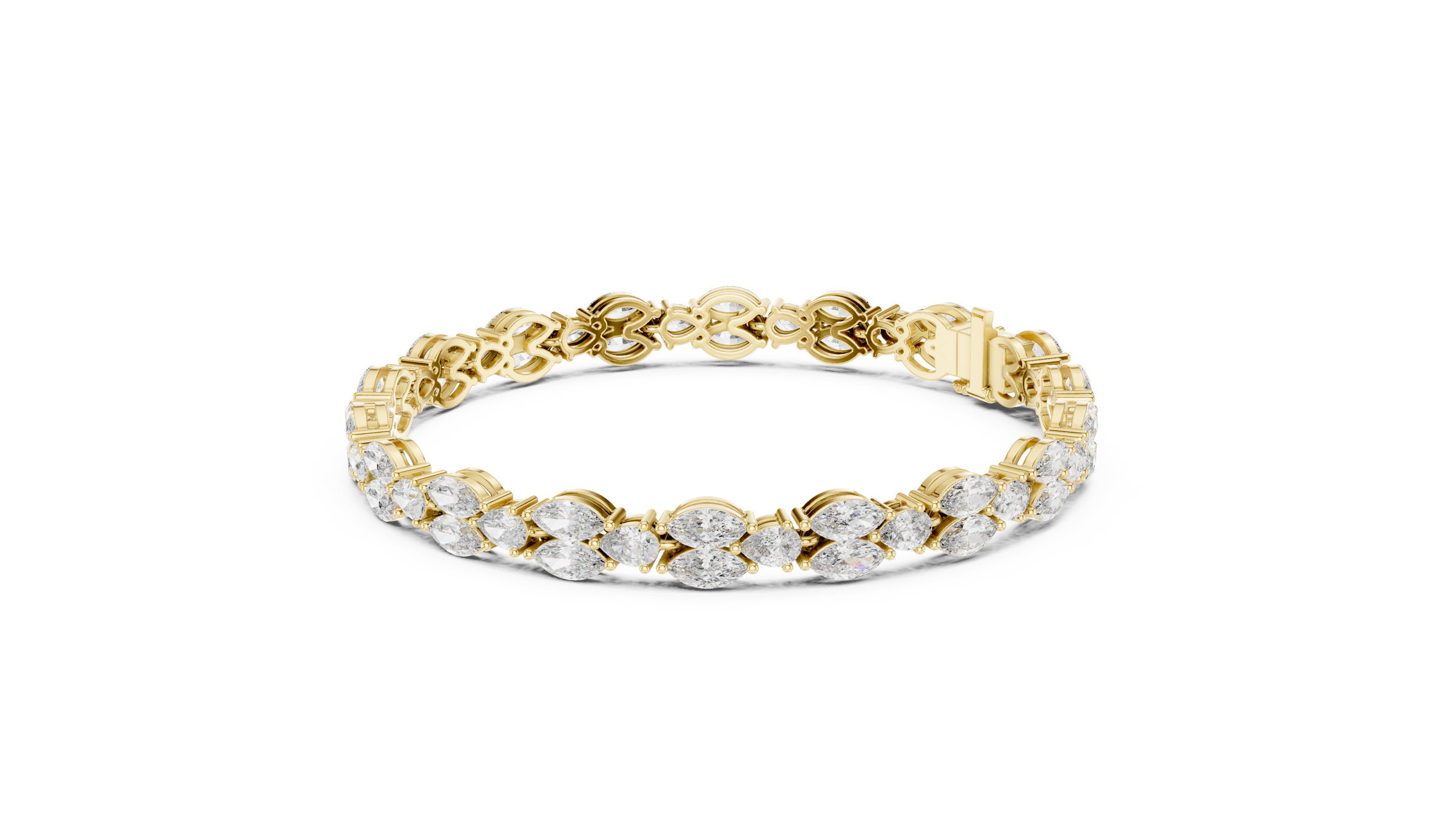 Stunning Marquise & Pear Lab Grown Diamond Tennis Bracelet | 18K Gold | 7.5 Carat