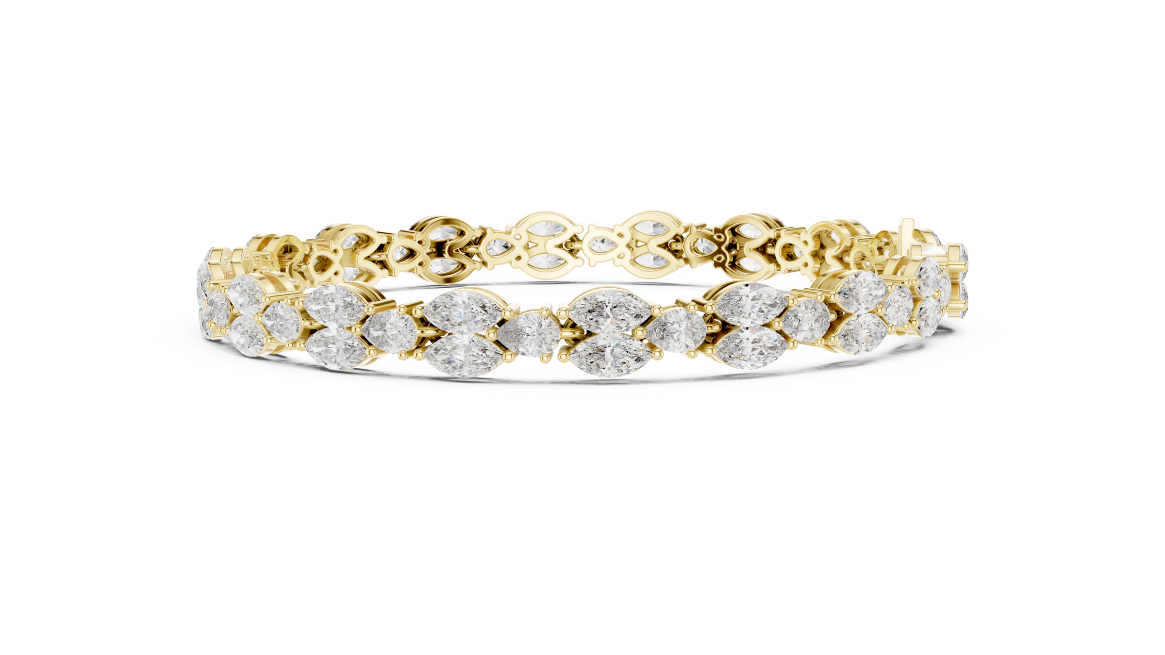 Stunning Marquise & Pear Lab Grown Diamond Tennis Bracelet | 18K Gold | 7.5 Carat