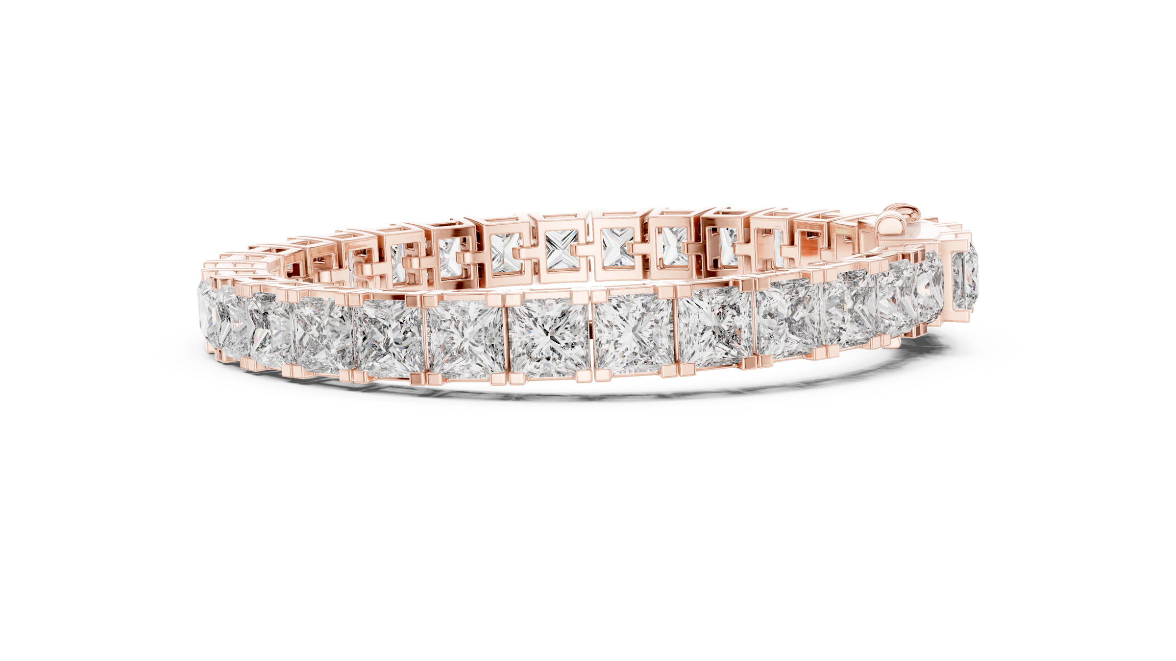 Beautiful Princess Cut Lab-Grown Diamond Tennis Bracelet in 18K Gold | 23 Carat