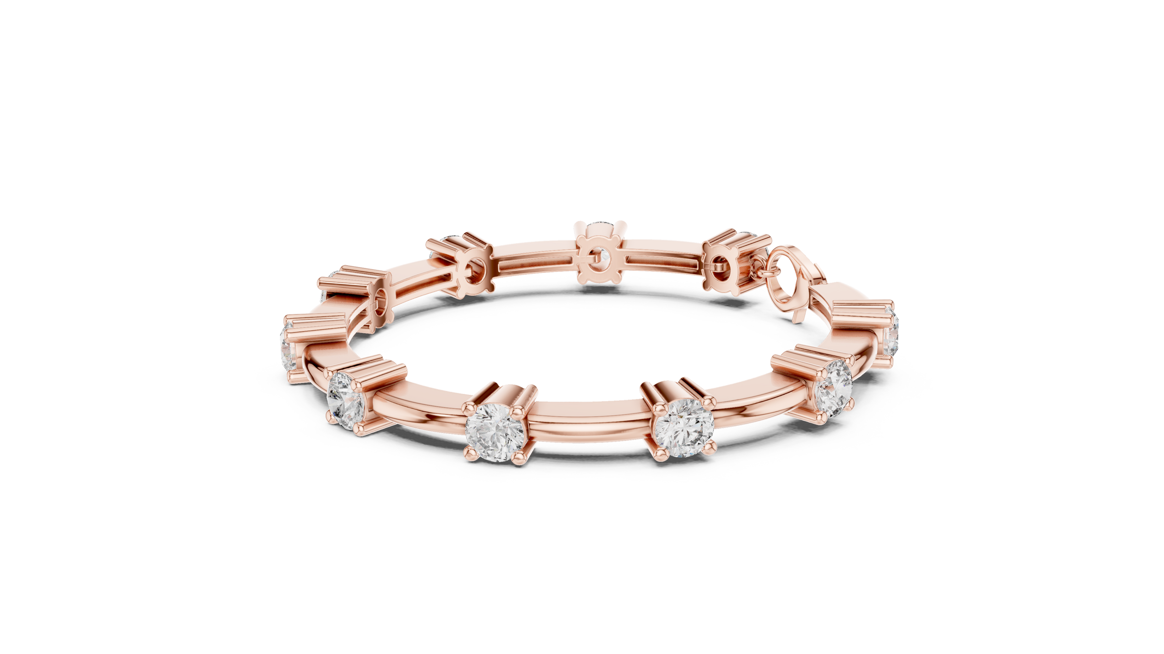 Elegant Round Lab-Grown Diamond Tennis Bracelet in 18K Gold | 5 Carat