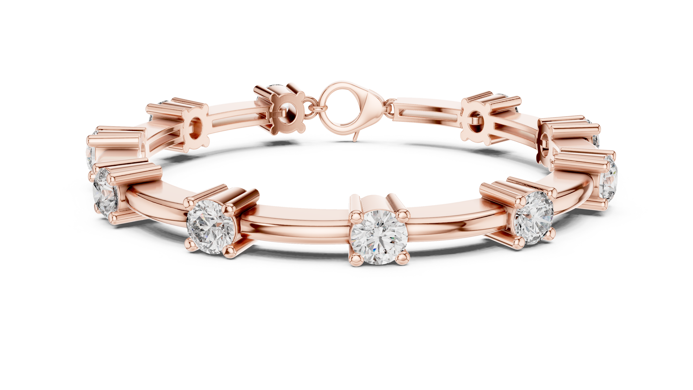 Elegant Round Lab-Grown Diamond Tennis Bracelet in 18K Gold | 5 Carat