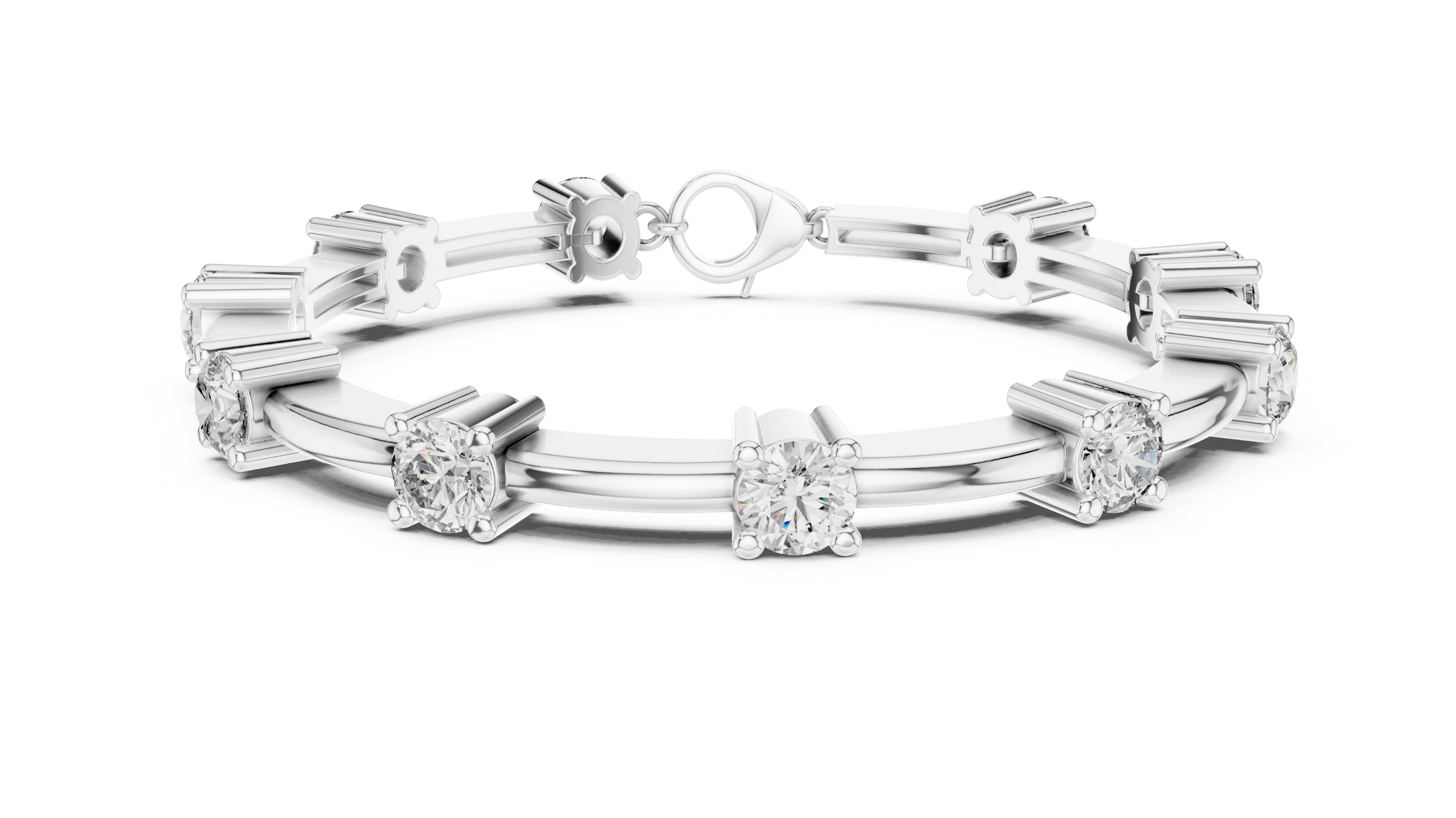 Elegant Round Lab-Grown Diamond Tennis Bracelet in 18K Gold | 5 Carat