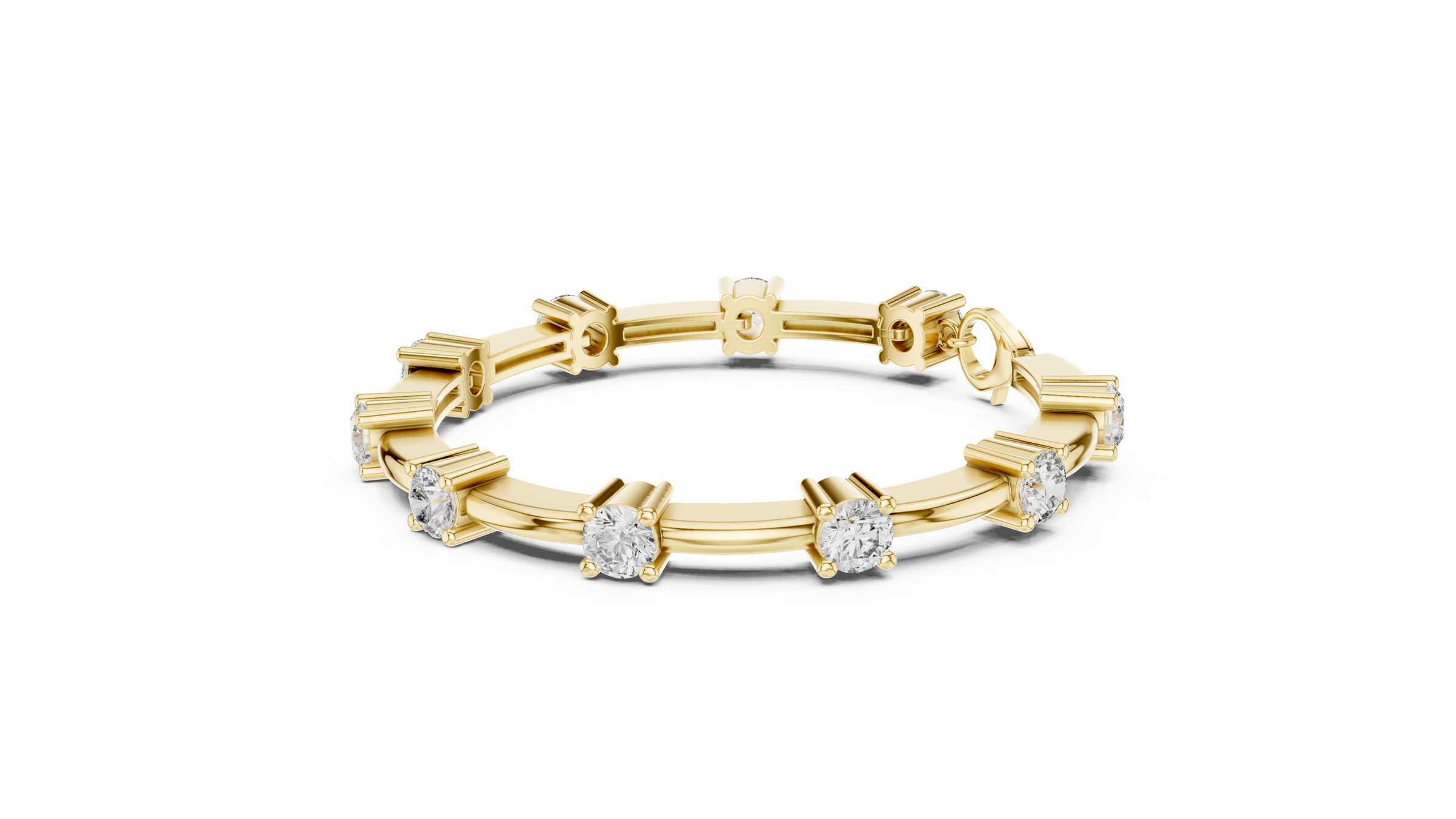 Elegant Round Lab-Grown Diamond Tennis Bracelet in 18K Gold | 5 Carat