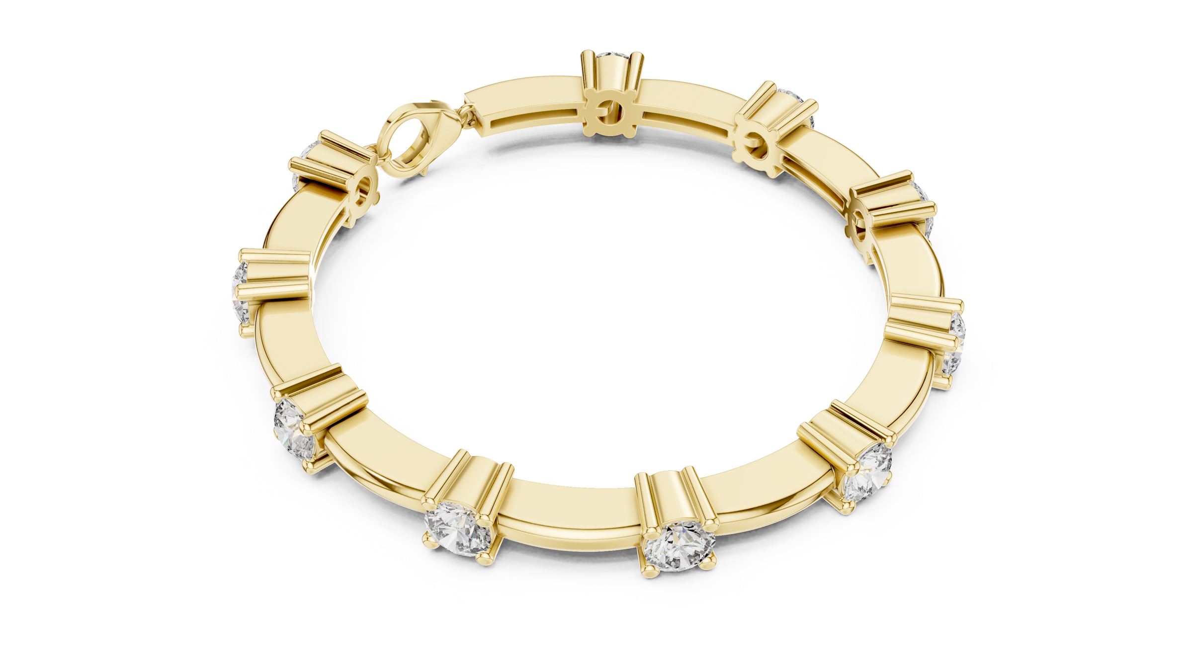 Elegant Round Lab-Grown Diamond Tennis Bracelet in 18K Gold | 5 Carat