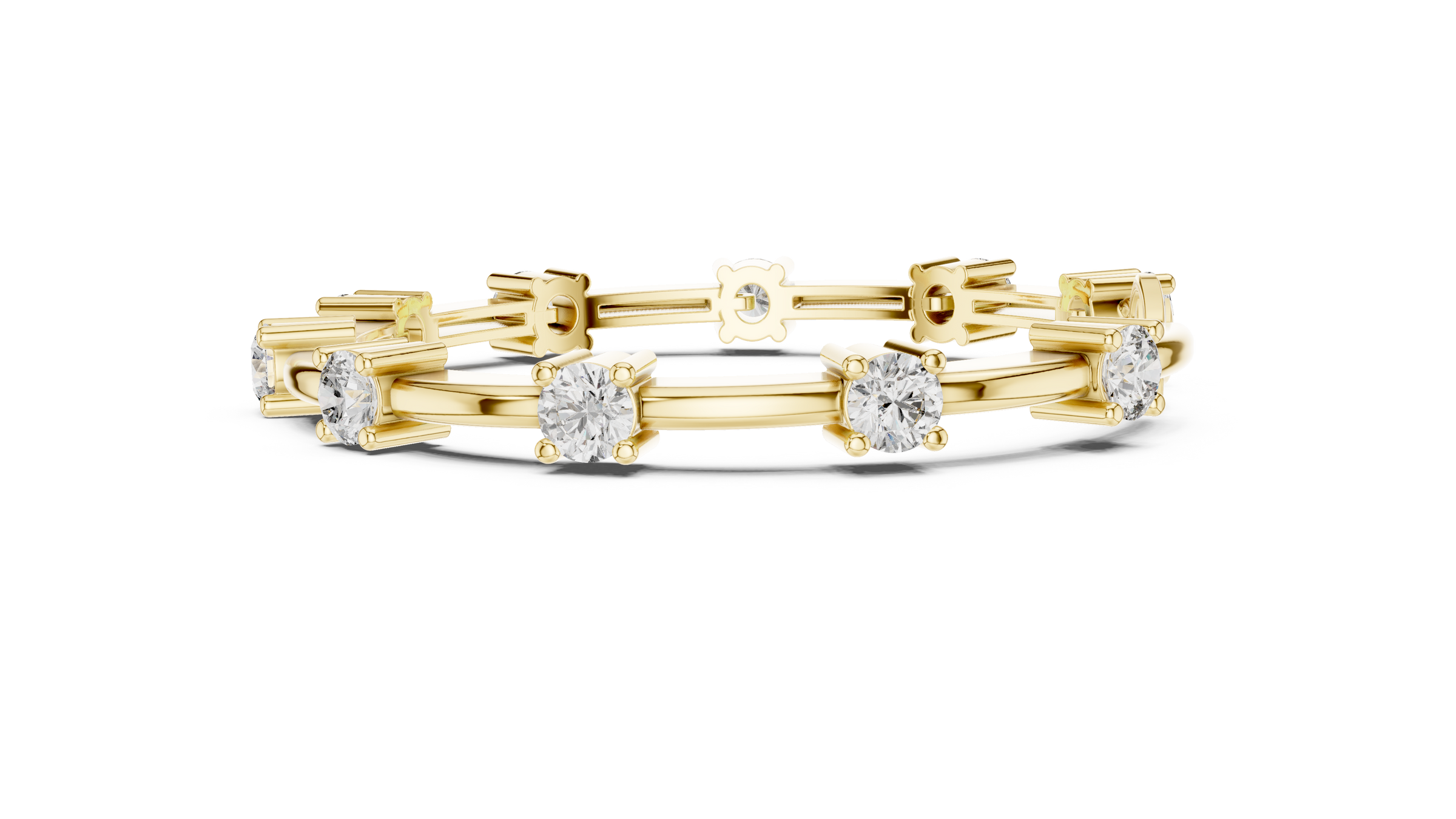 Elegant Round Lab-Grown Diamond Tennis Bracelet in 18K Gold | 5 Carat