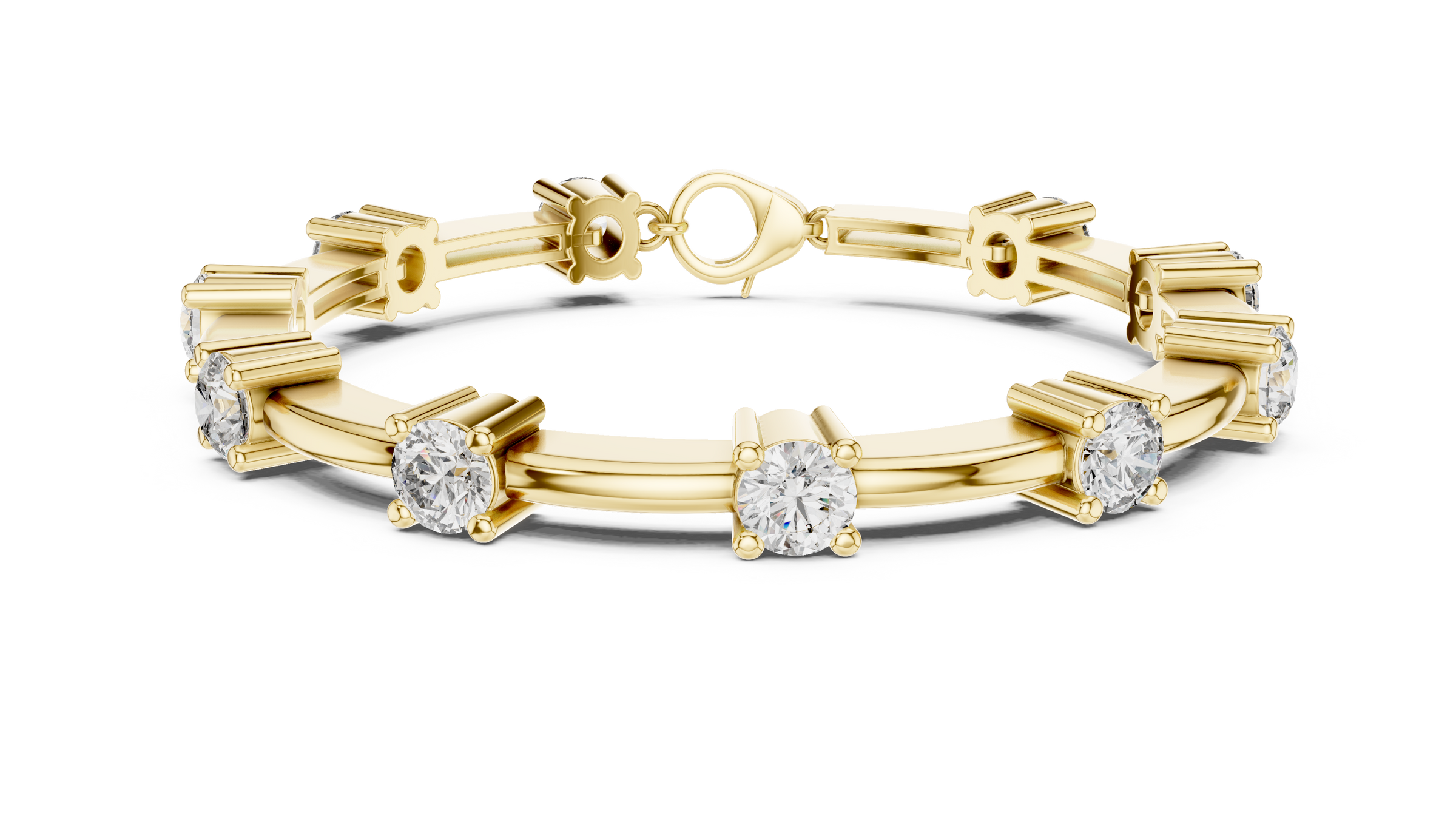 Elegant Round Lab-Grown Diamond Tennis Bracelet in 18K Gold | 5 Carat