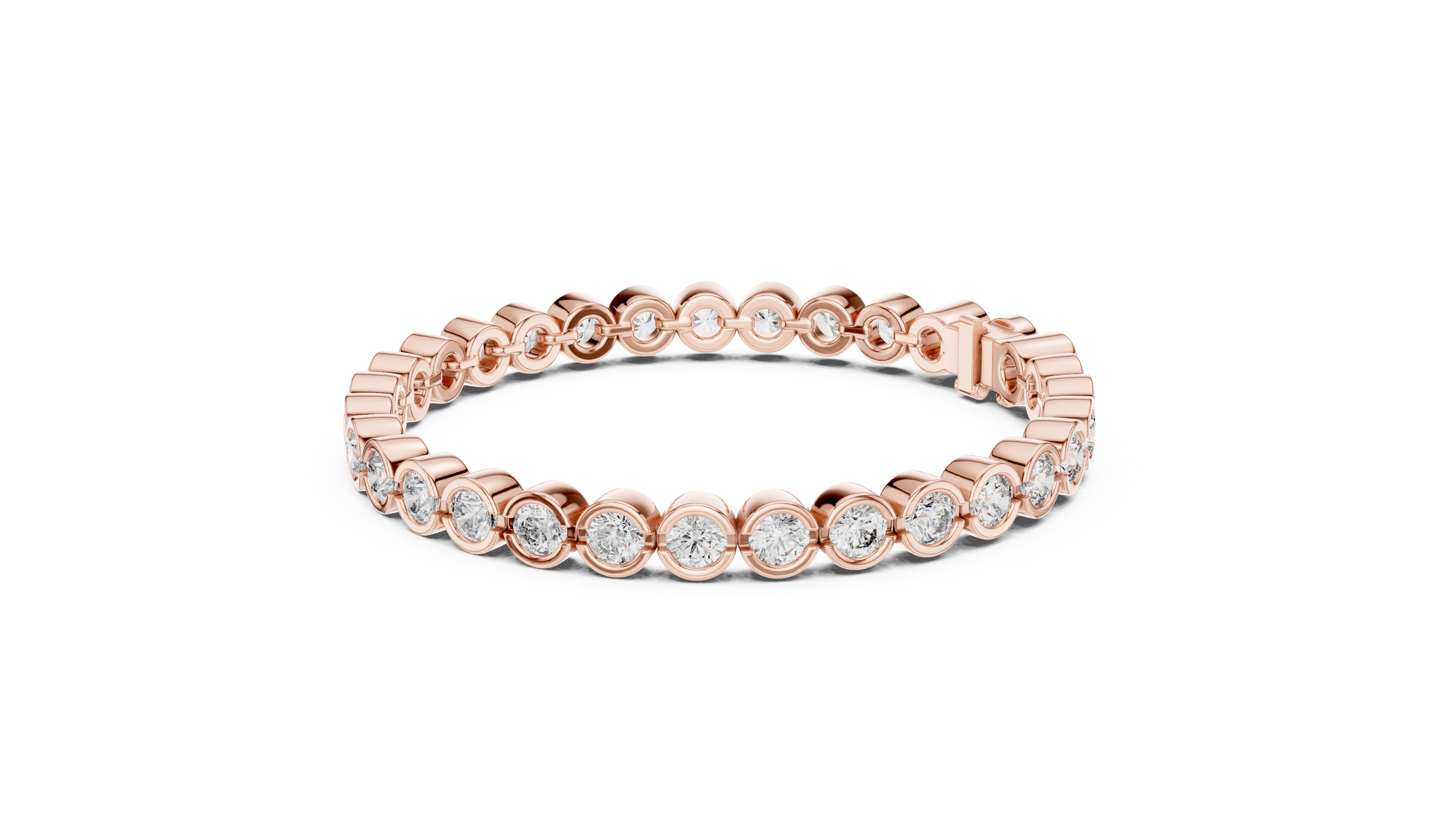 Full Bezel Round Lab-Grown Diamond Tennis Bracelet in 18K Gold | 7.5 Carat